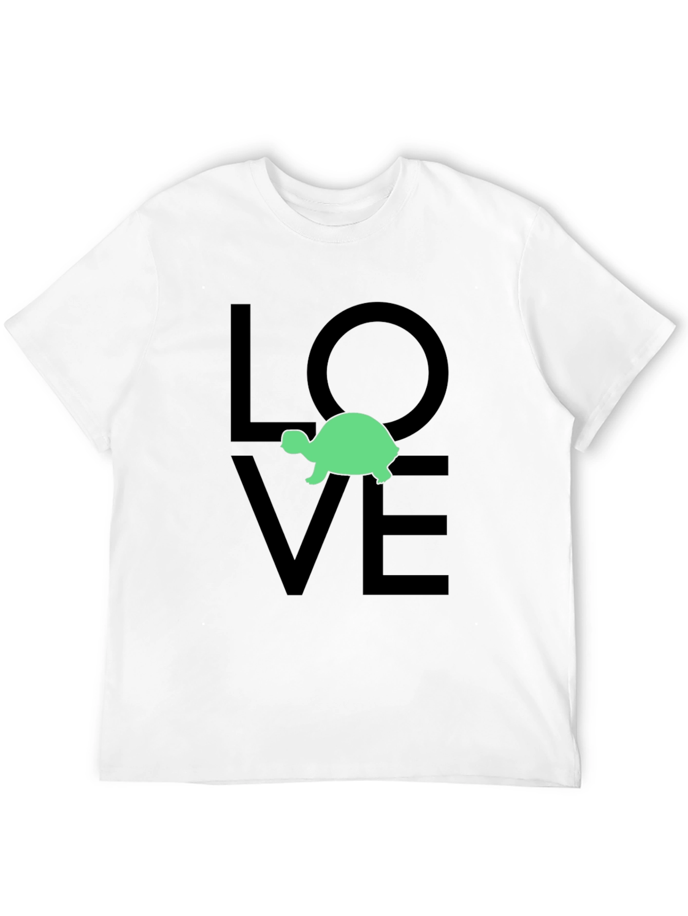 Black Turtle Love Graphic Tee - Black Cotton T-Shirt view 12