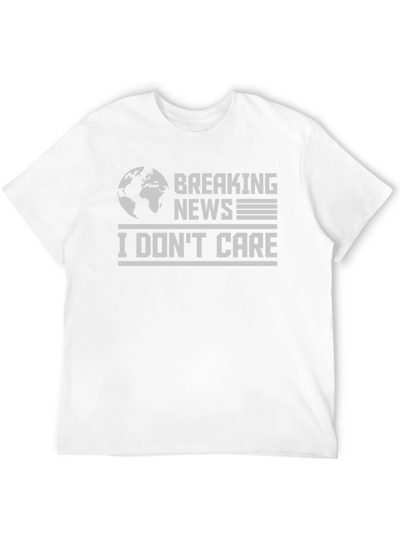 Black Breaking News I Don't Care Graphic T-Shirt view 12