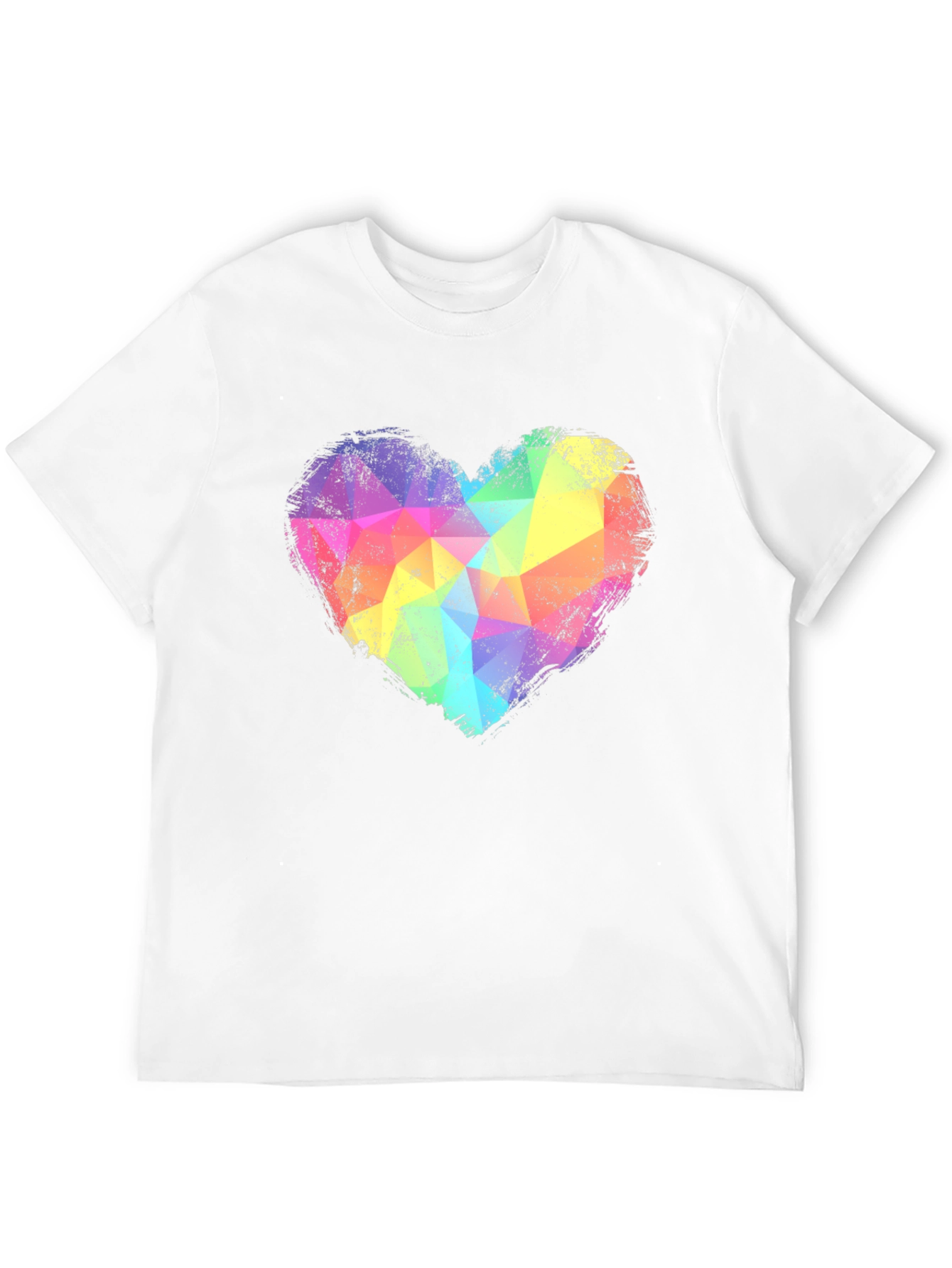 Black Rainbow Geometric Heart Graphic Tee - Black view 12