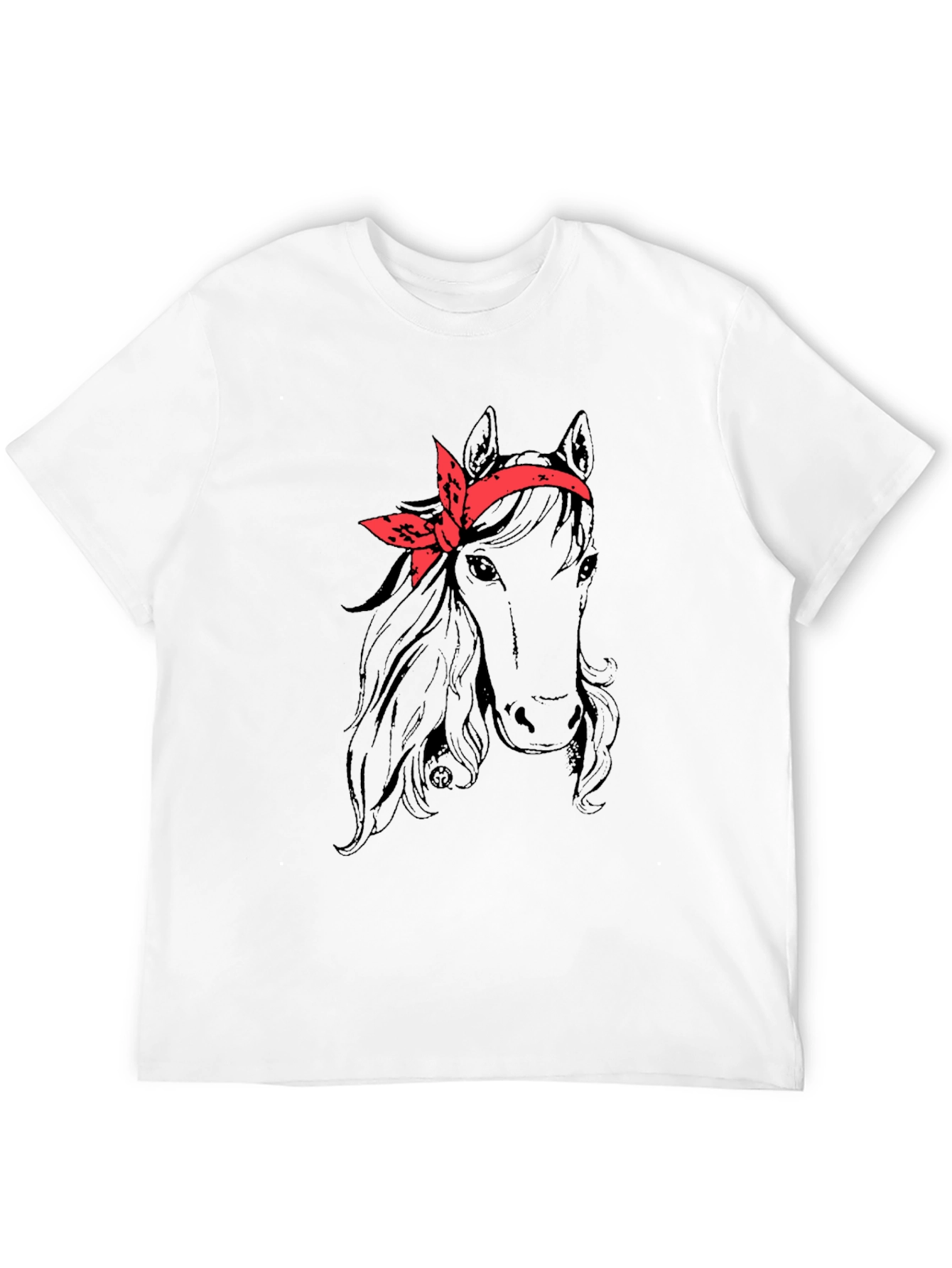 Black Horse with Bandana Graphic Tee view 12