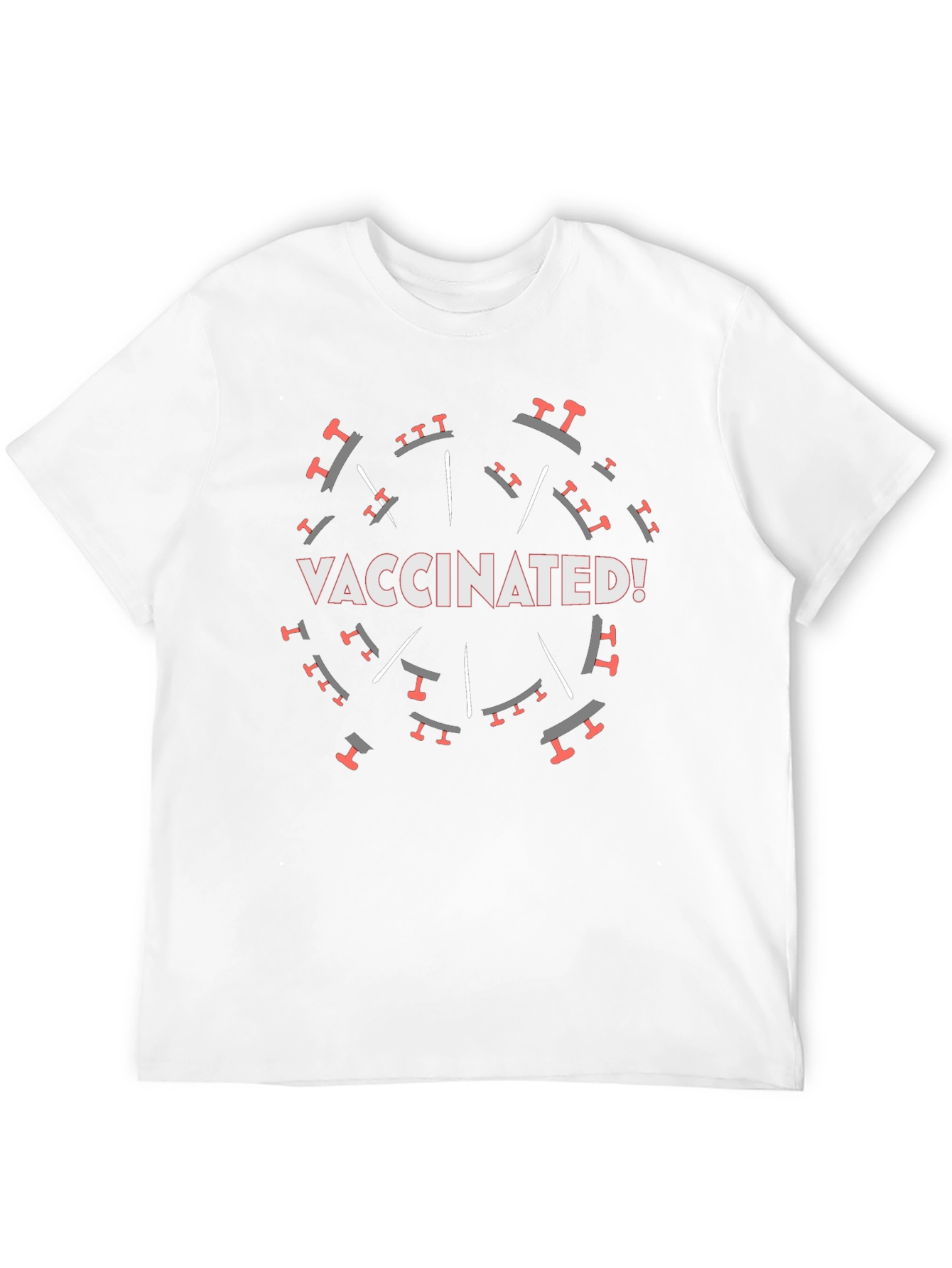 Black Vaccinated! Graphic Tee - Black Crew Neck T-Shirt view 12