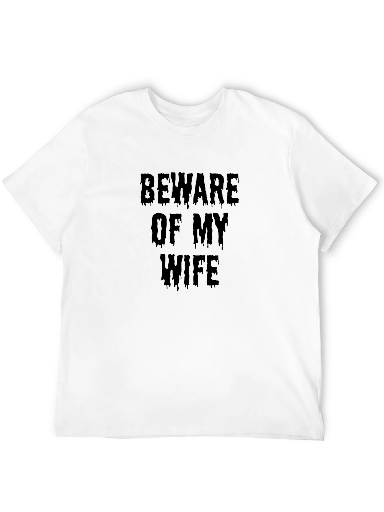 Black Beware of My Wife Funny Men's T-Shirt view 12
