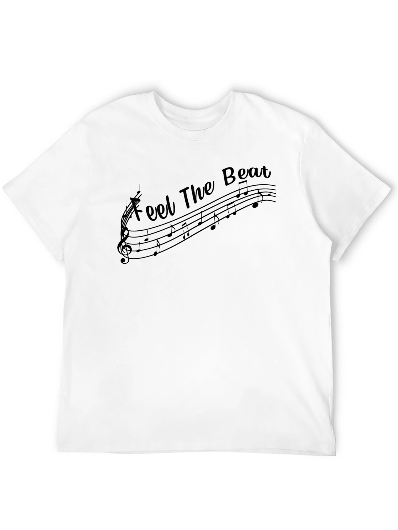 Black Feel The Beat Music Notes Black T-Shirt view 12
