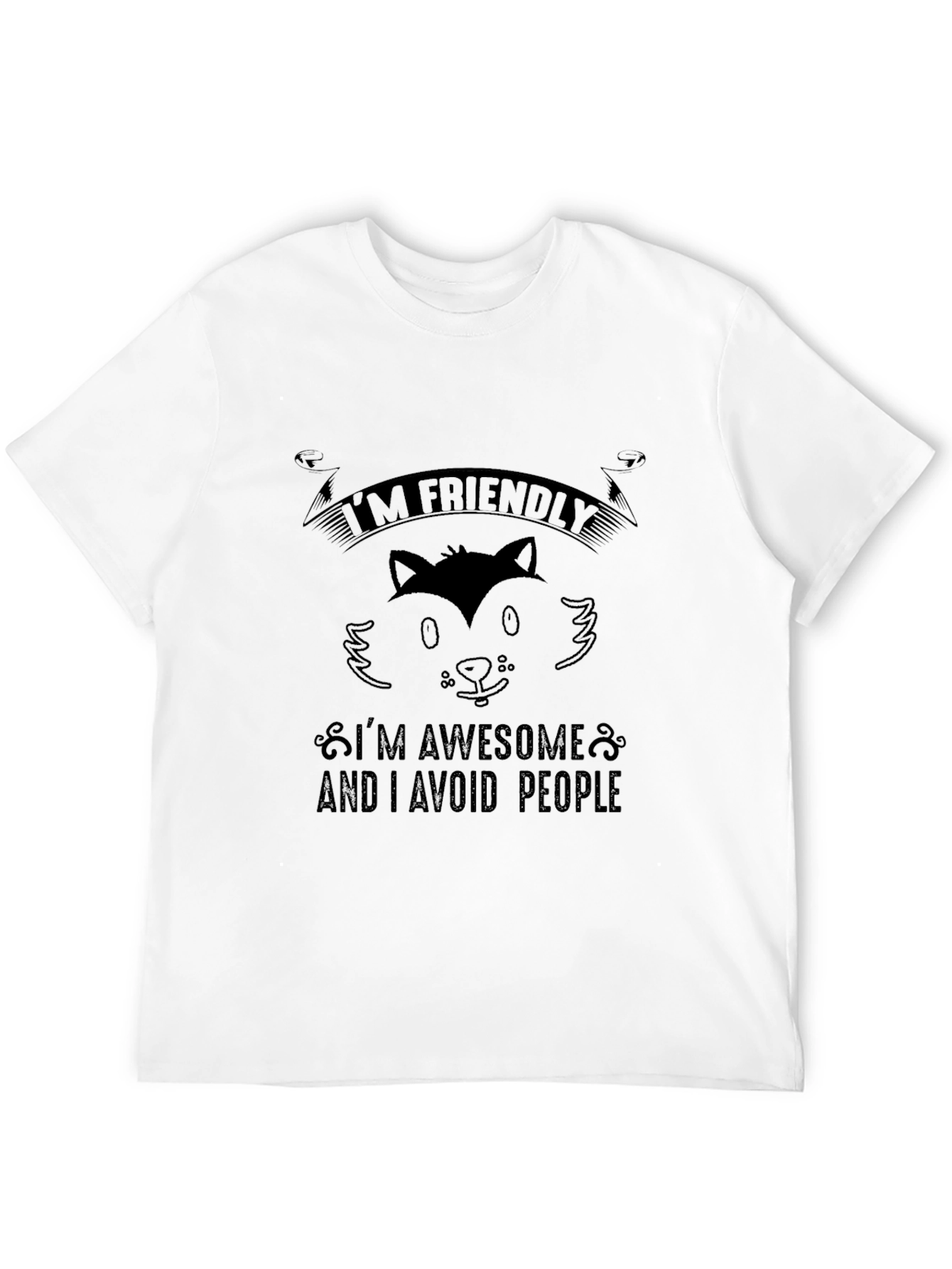 Black Friendly Awesome Avoid People Black T-Shirt view 12