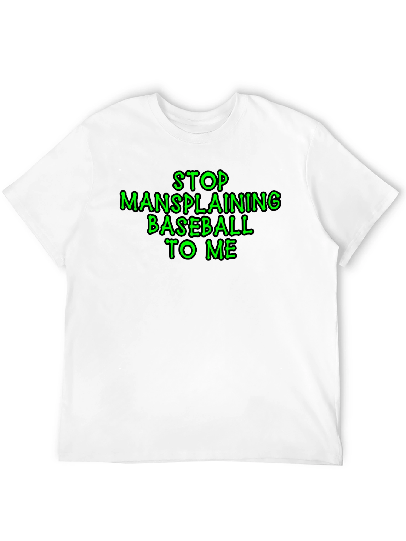 Black Stop Mansplaining Baseball T-Shirt view 12