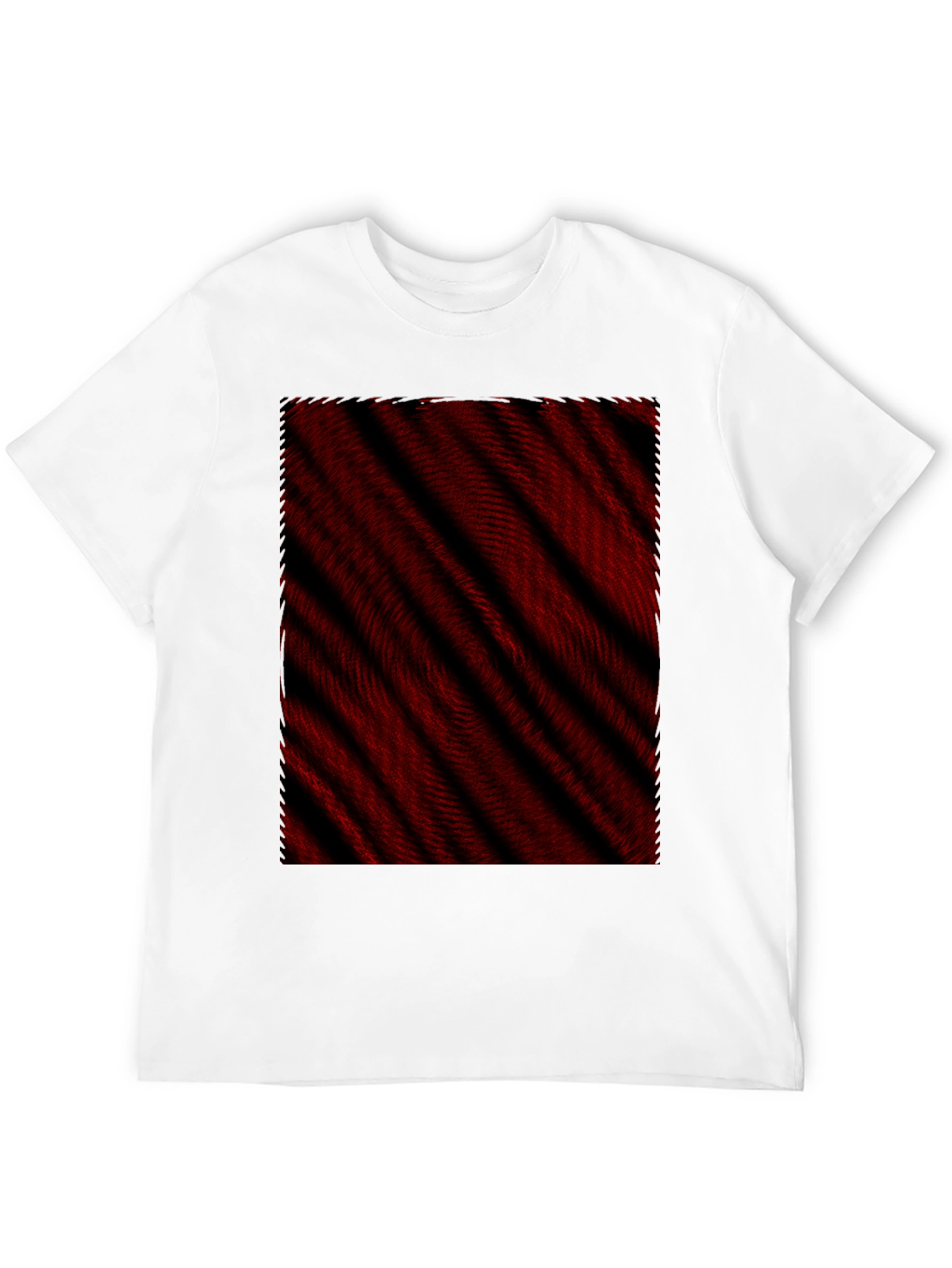 Black Abstract Red & Black Striped Tee view 12