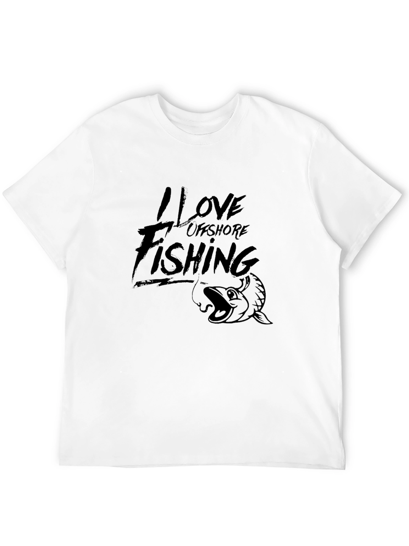 Black I Love Offshore Fishing Black T-Shirt view 12