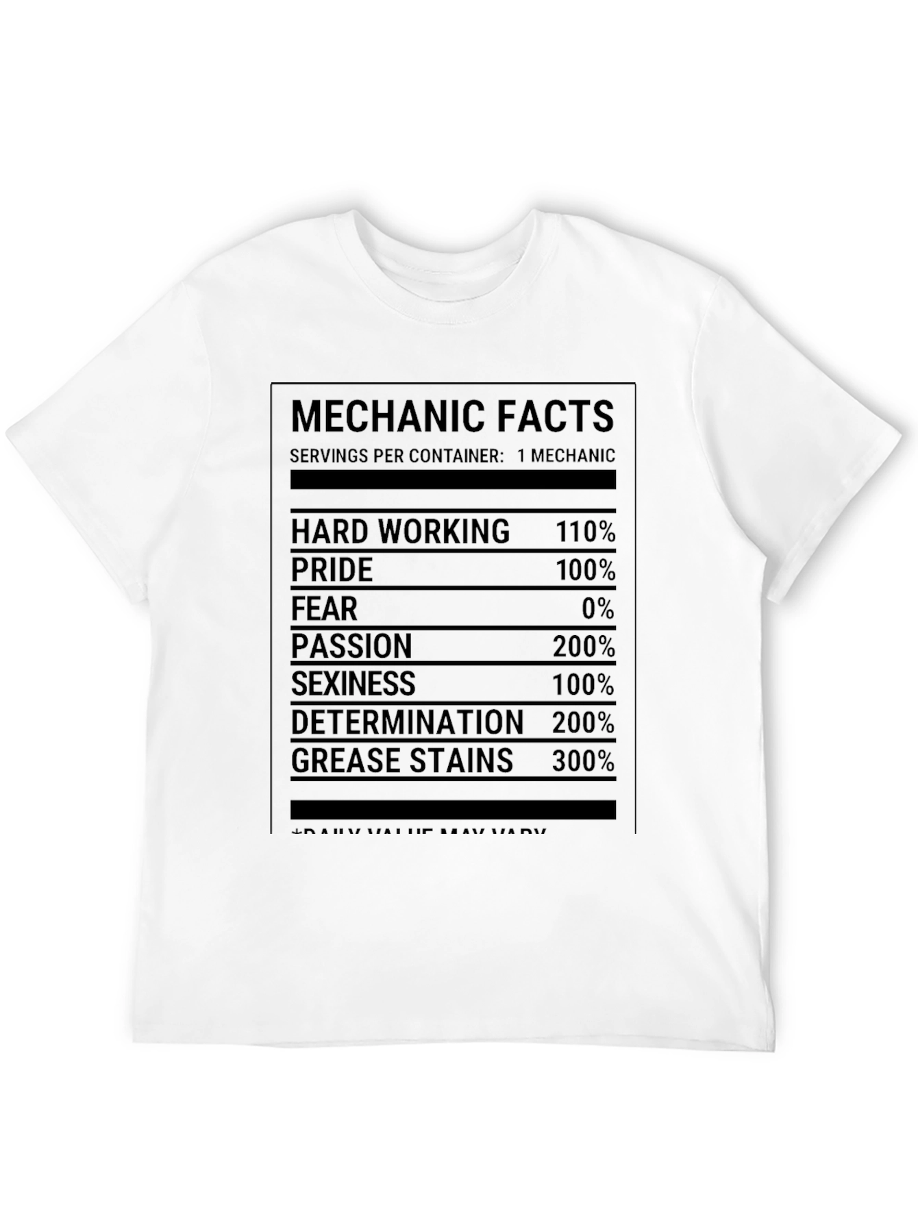 Black Mechanic Facts T-Shirt - Hard Working, Pride, Passion, Grease Stains! view 12