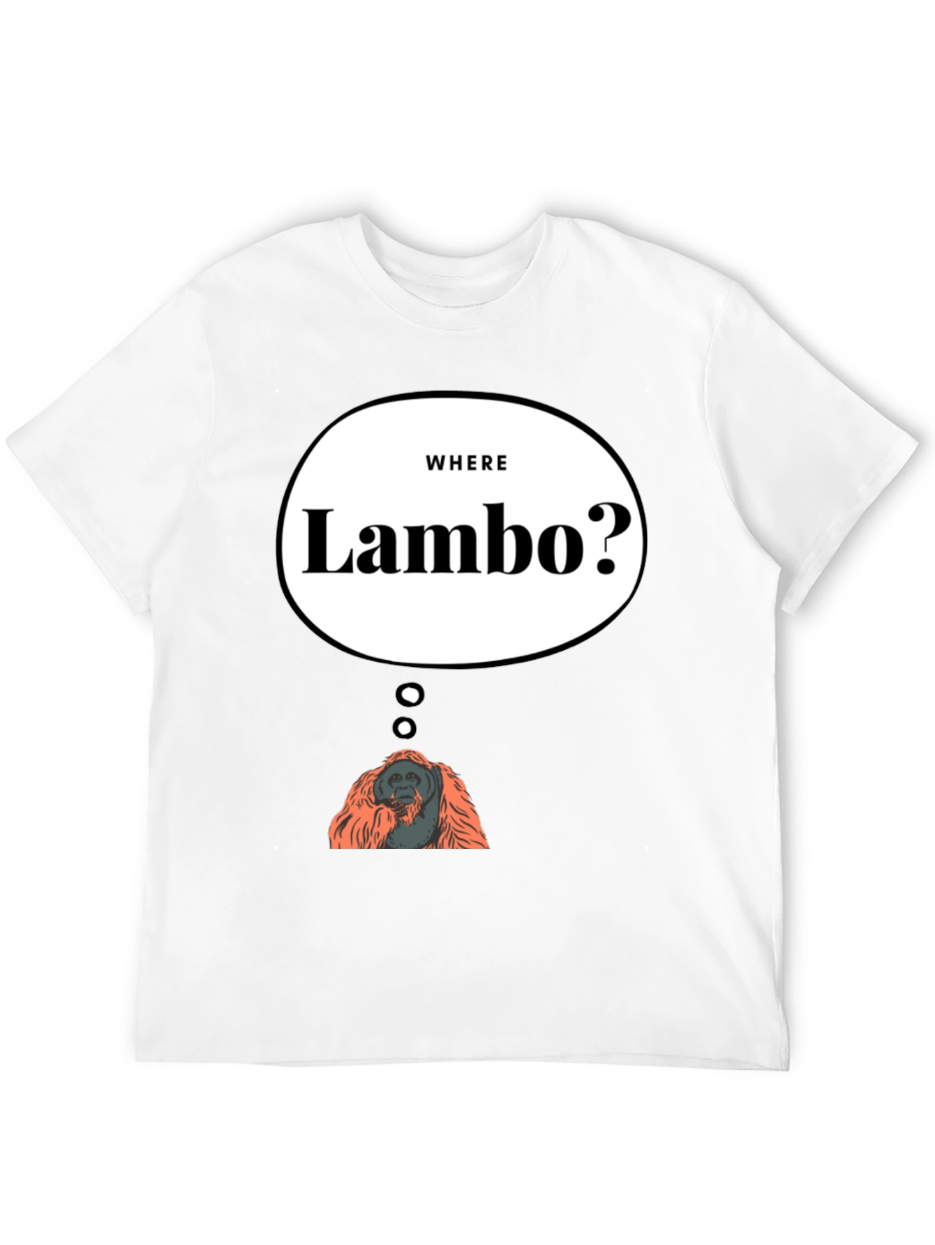 Black Where Lambo Orangutan T-Shirt - Funny Crypto Meme Tee view 12