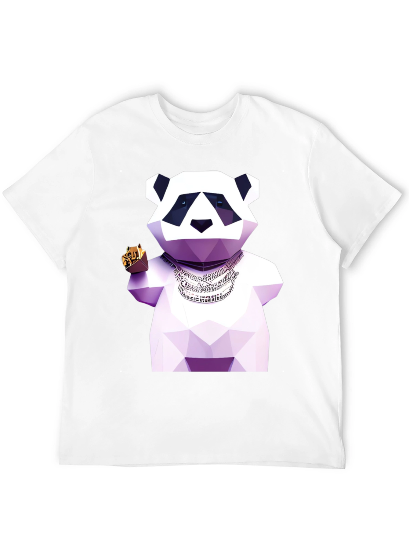 Black Geometric Panda T-Shirt view 12