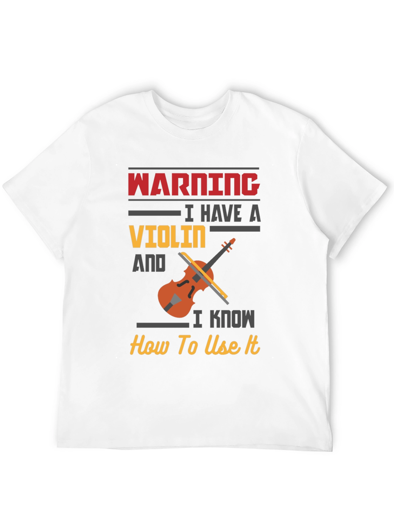 Black Warning Violin Player Black T-Shirt view 12