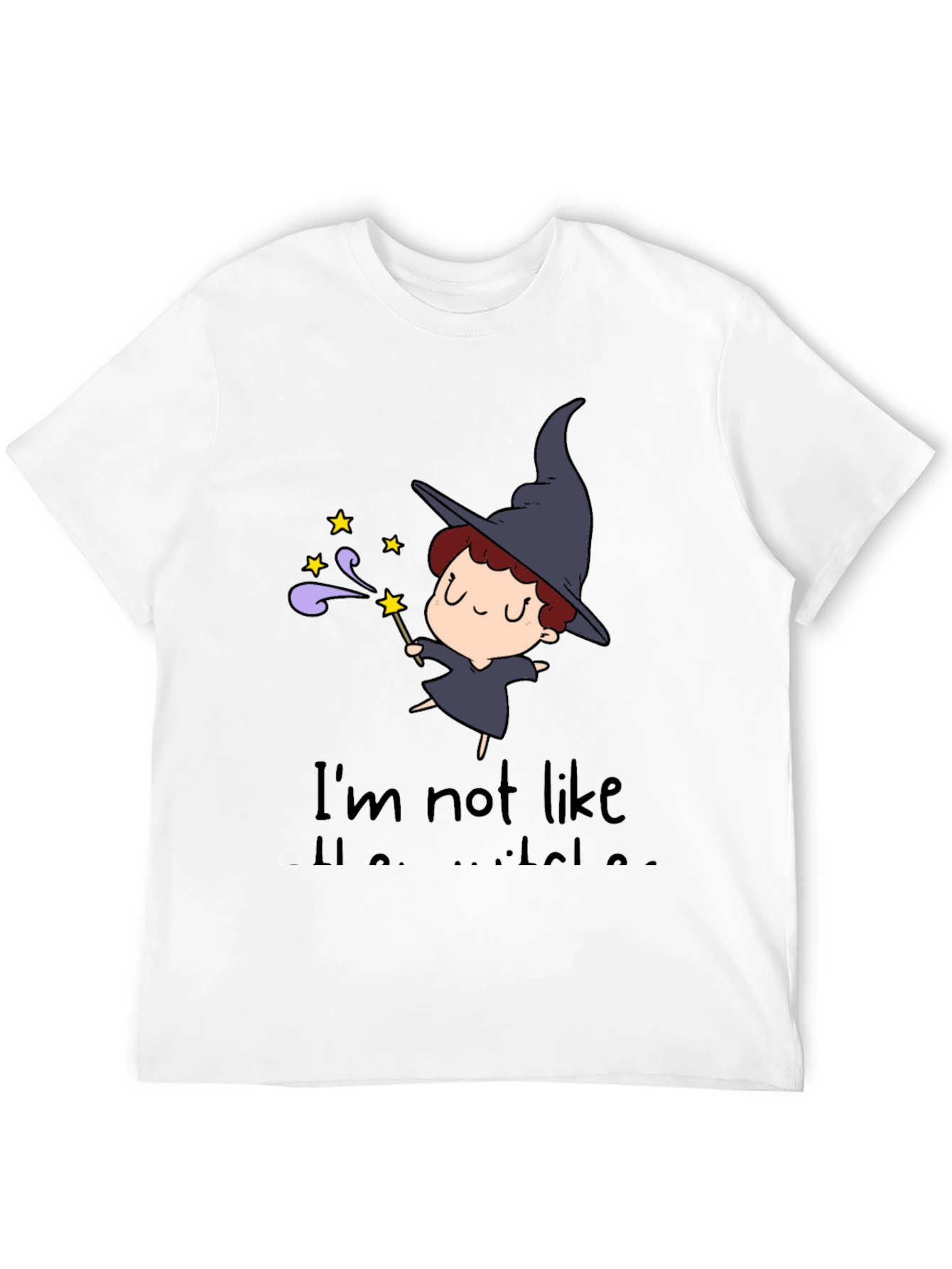 Black Cute Witch Graphic Tee - Not Like Other Witches Shirt view 12