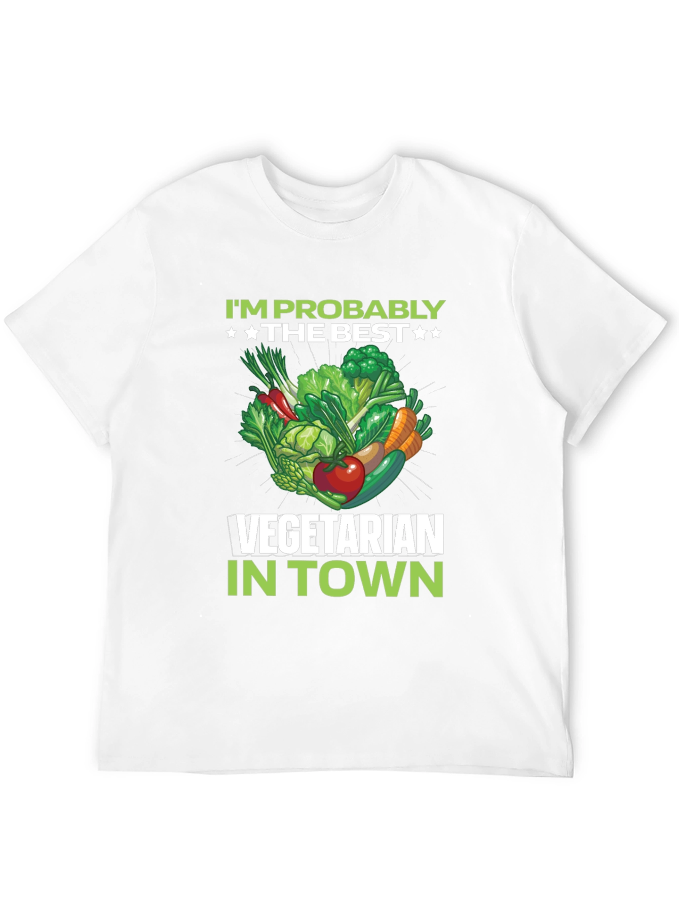 Black Best Vegetarian in Town T-Shirt view 12