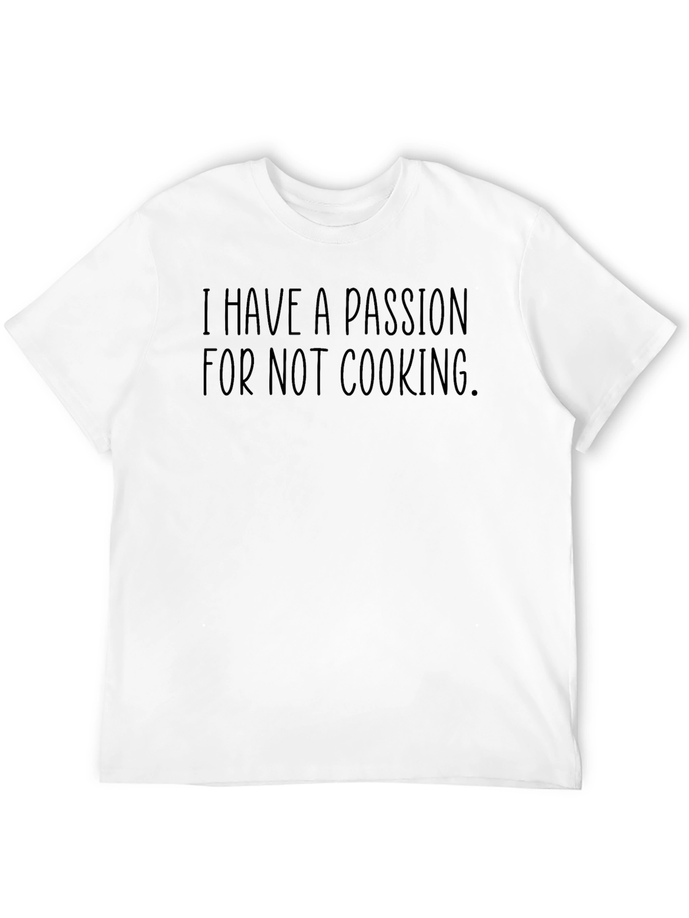 Black Funny "I Have A Passion For Not Cooking" Black T-Shirt view 12