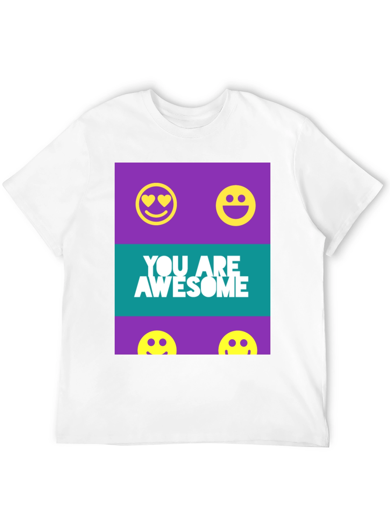 Black Awesome Graphic Tee - Trendy Smiley Face T-Shirt view 12