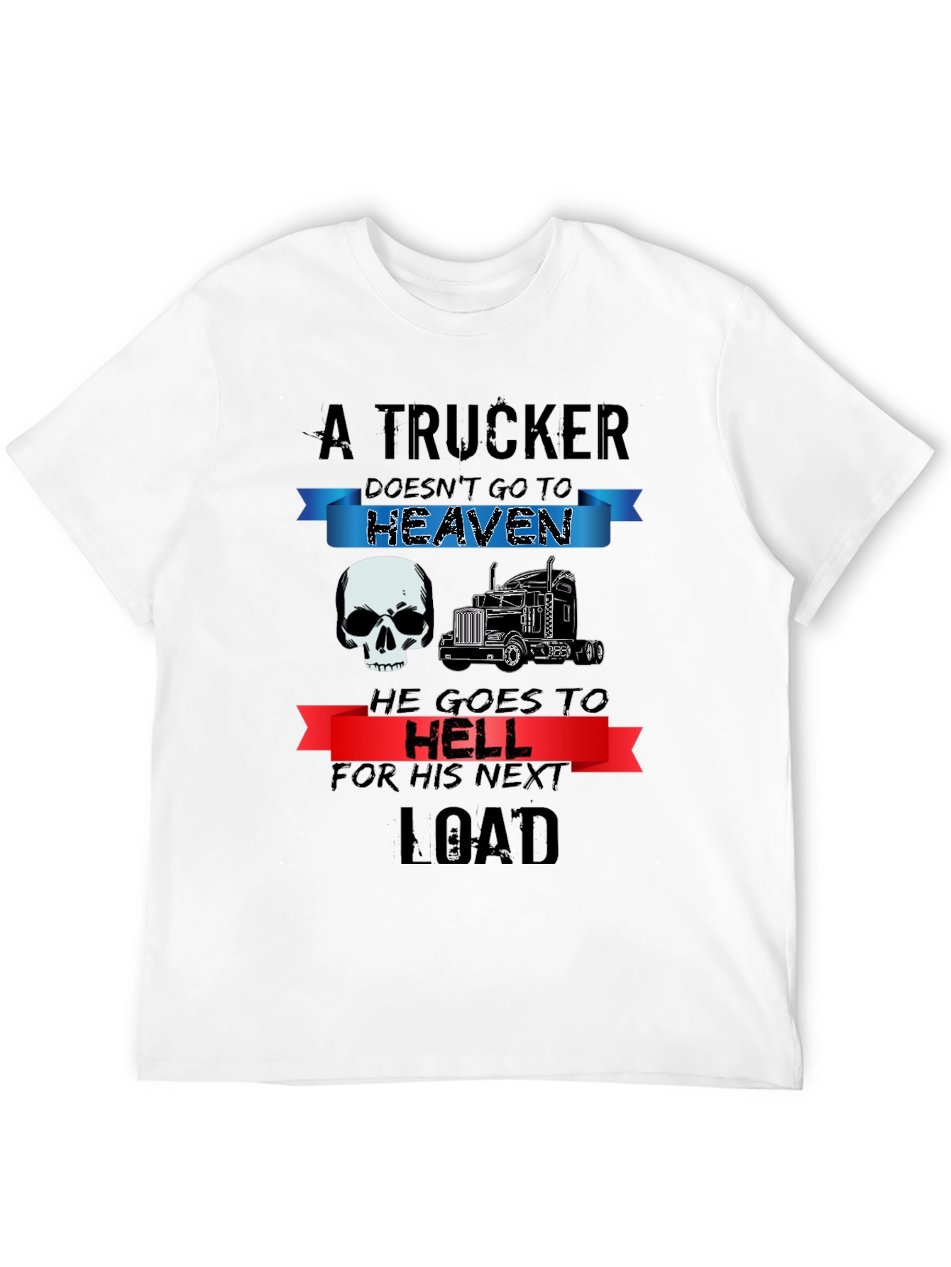 Black Trucker T-Shirt: Heaven or Hell Graphic Tee view 12