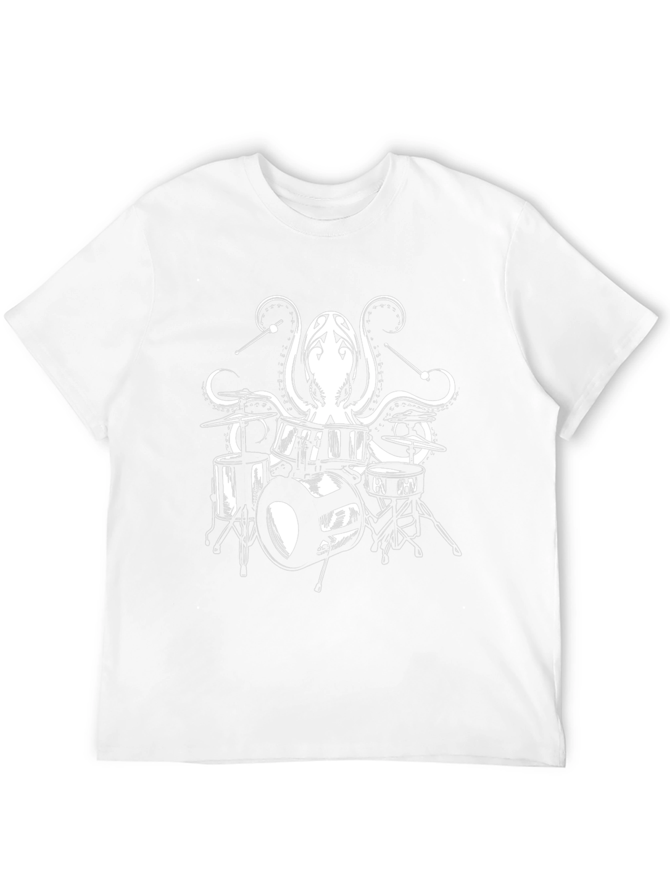 Black Octopus Drummer Graphic Tee - Black Cotton T-Shirt view 12