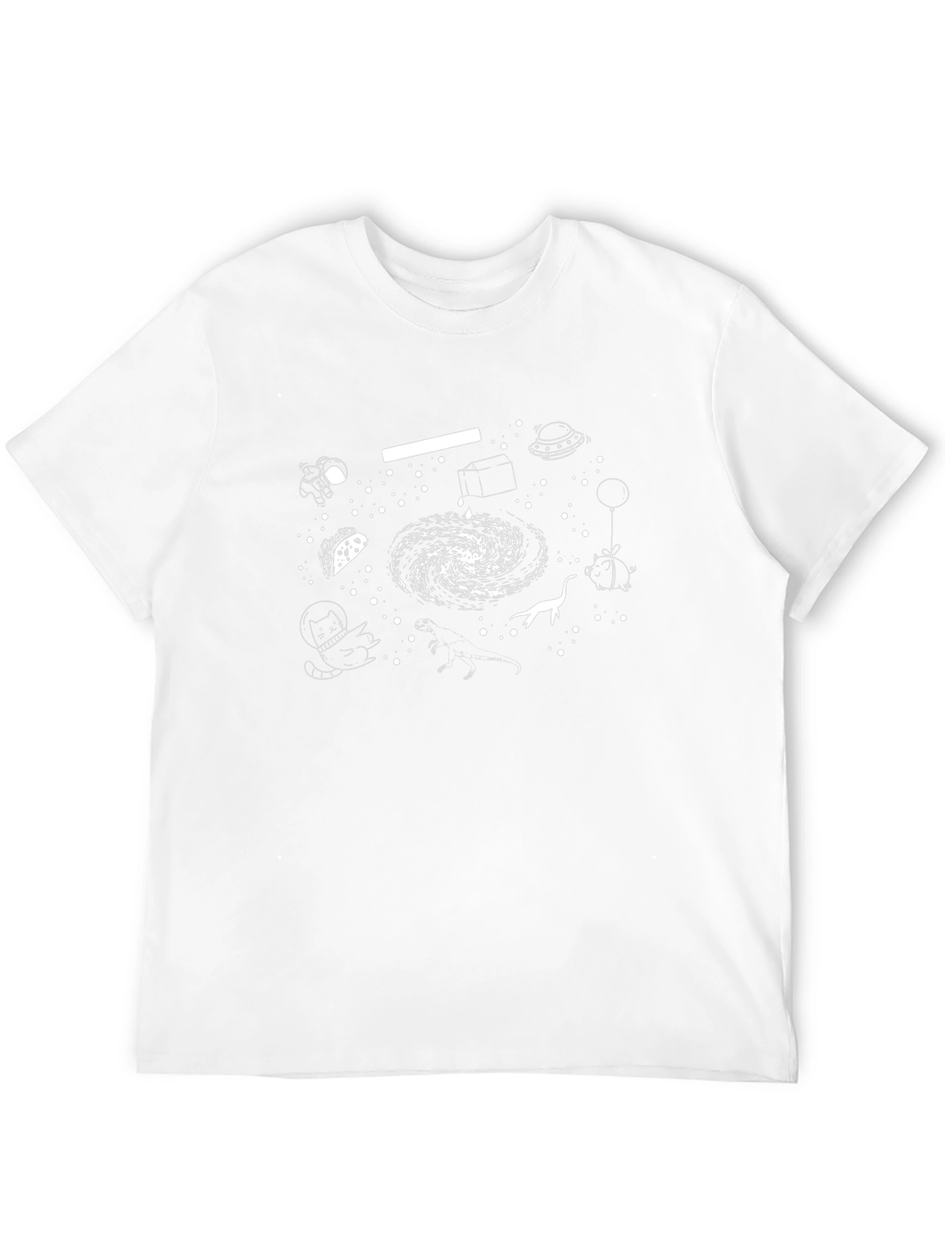 Black Cosmic Whimsy T-Shirt - Galaxy & Astronauts view 12