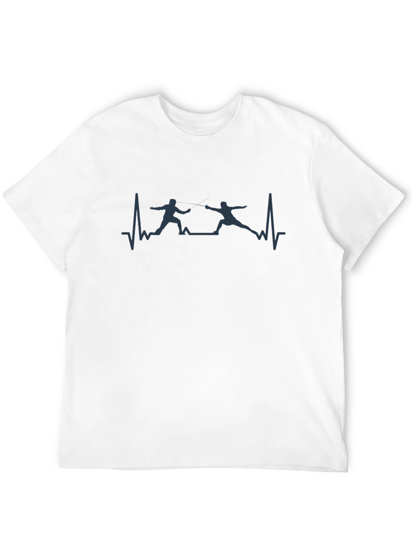 Black Fencing Heartbeat Graphic Tee - Sporty Black T-Shirt view 12