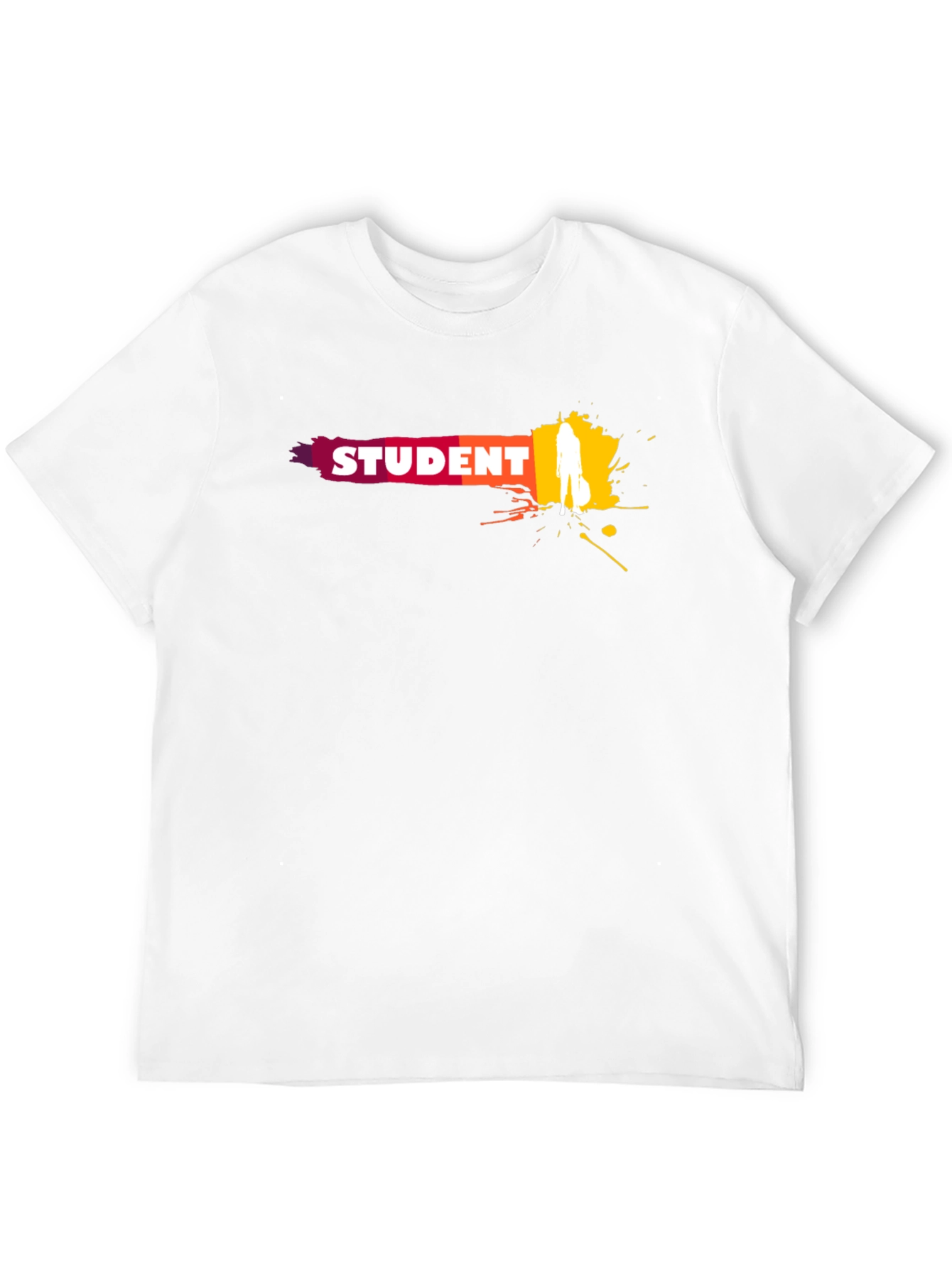 Black Student Graphic T-Shirt - Black Crew Neck Tee view 12