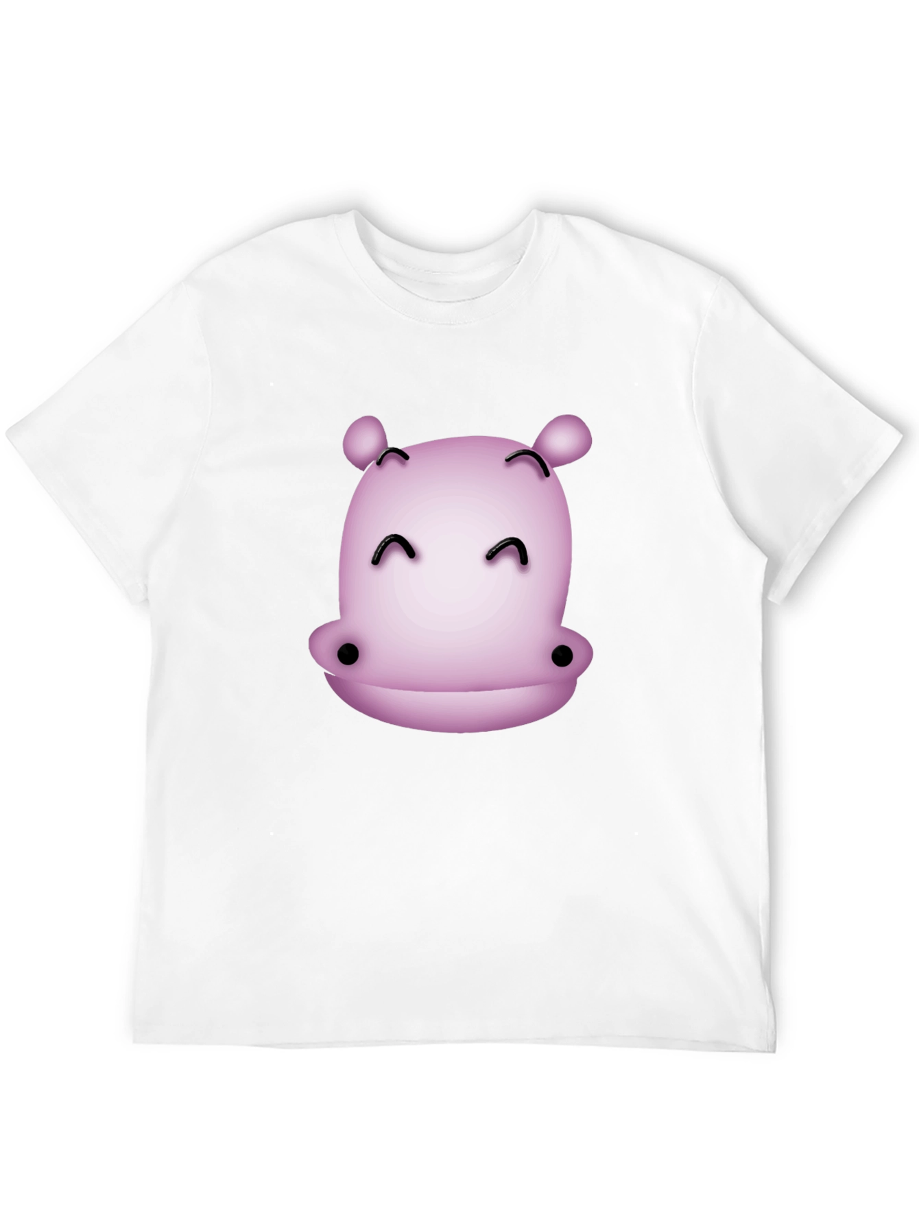 Black Cute Hippo Graphic T-Shirt - Black Casual Tee view 12