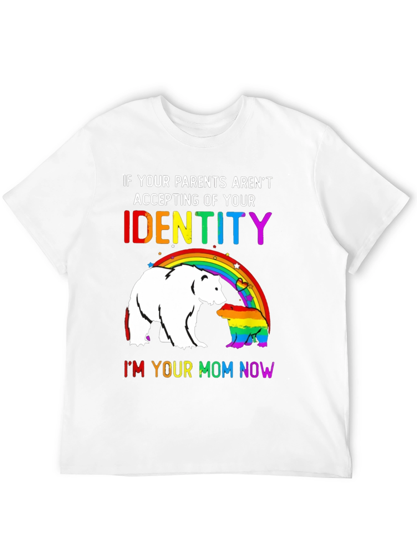 Black LGBT Pride Bear Tee - Your Mom Now! view 12