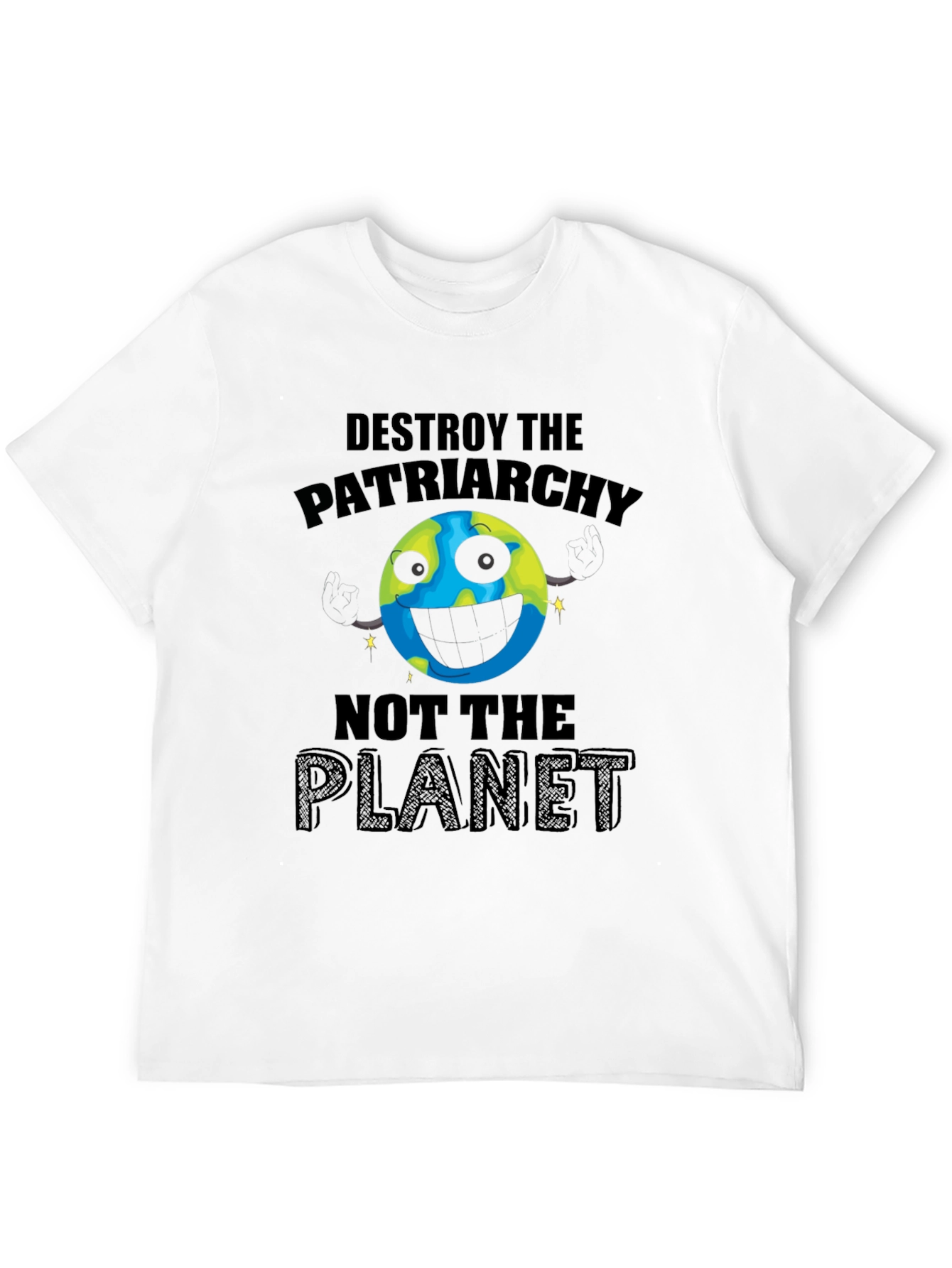 Black Destroy Patriarchy Planet Graphic Tee view 12