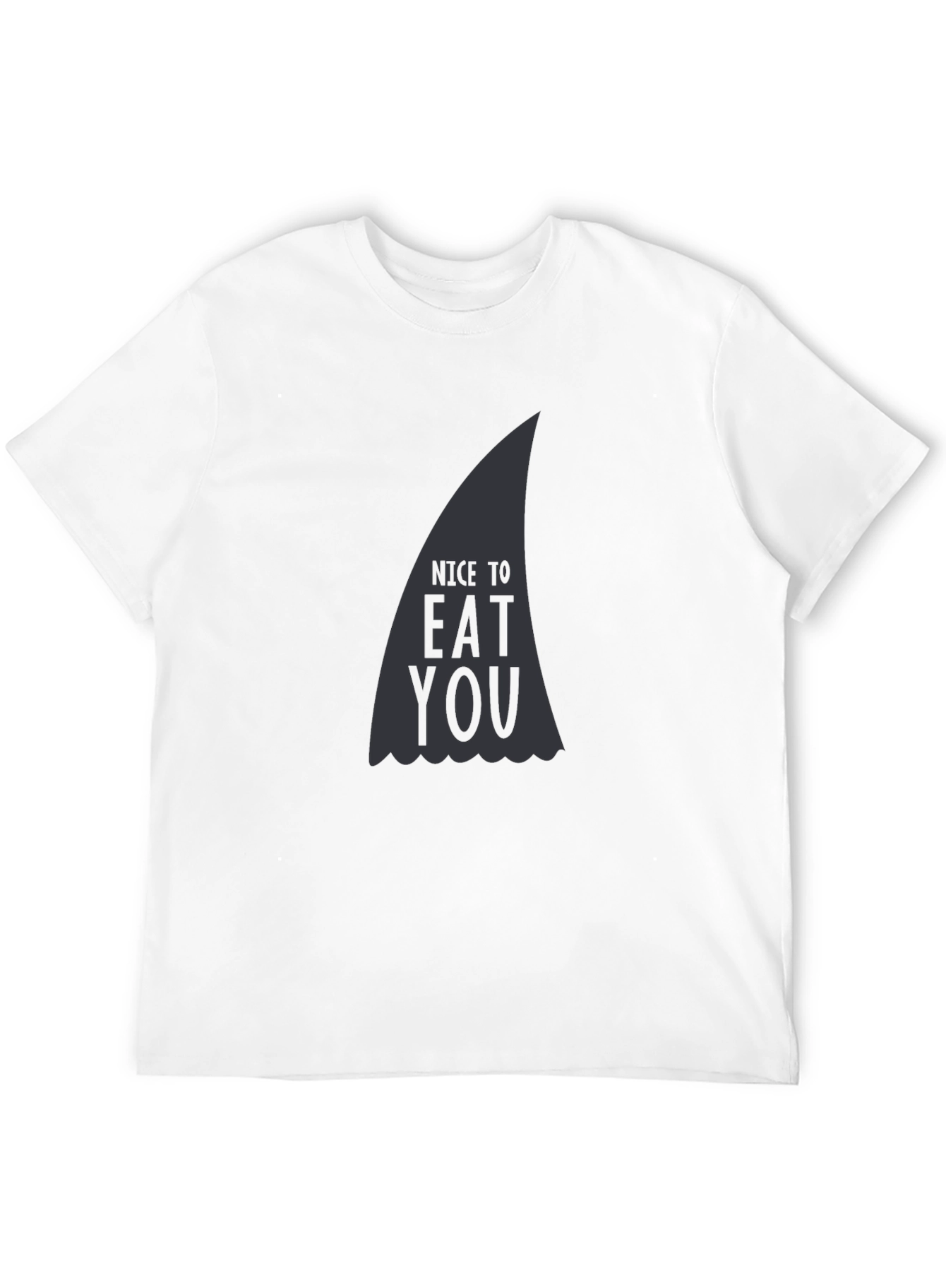 Black Nice to Eat You Shark Fin Graphic T-Shirt view 12