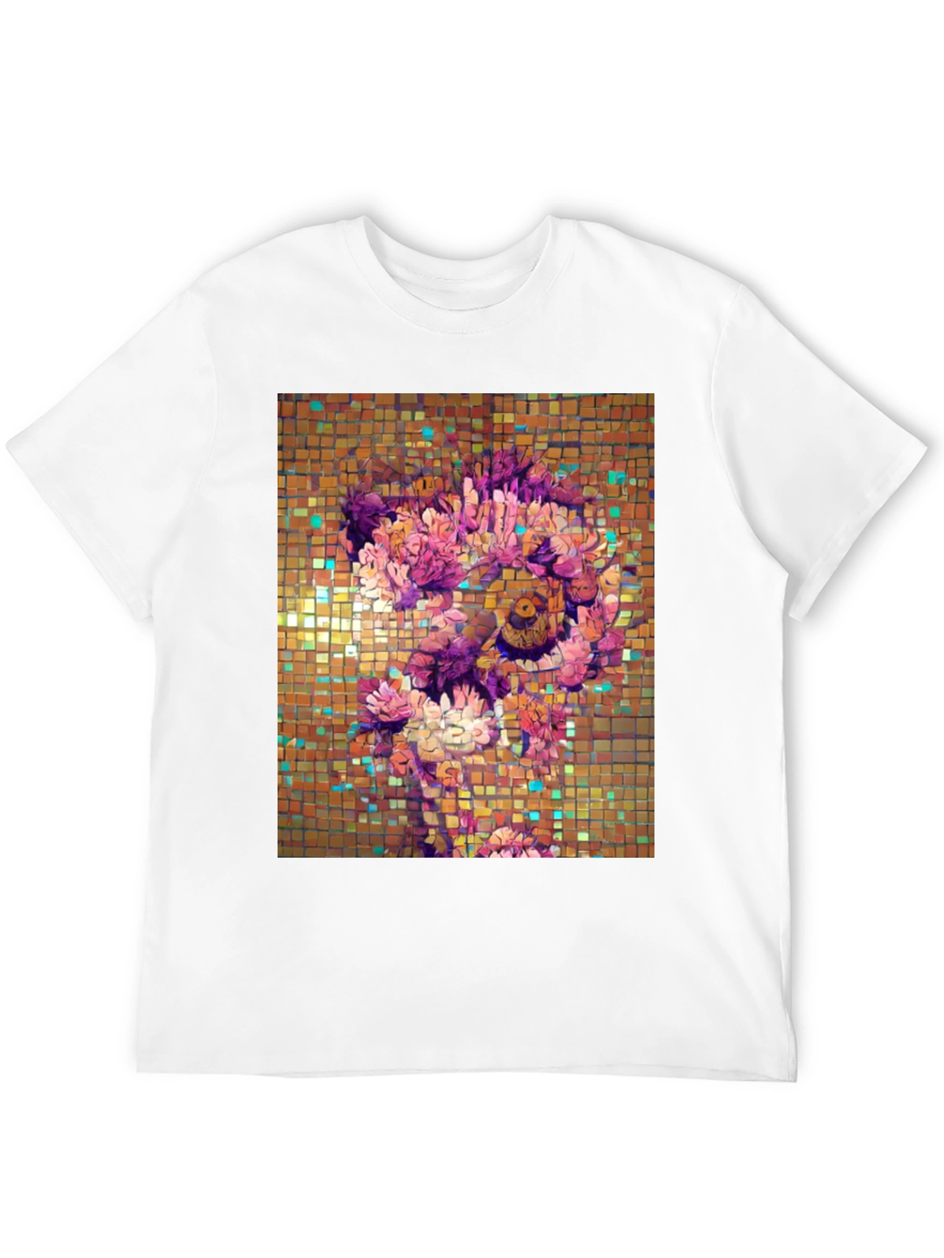 Black Floral Mosaic Graphic T-Shirt view 12