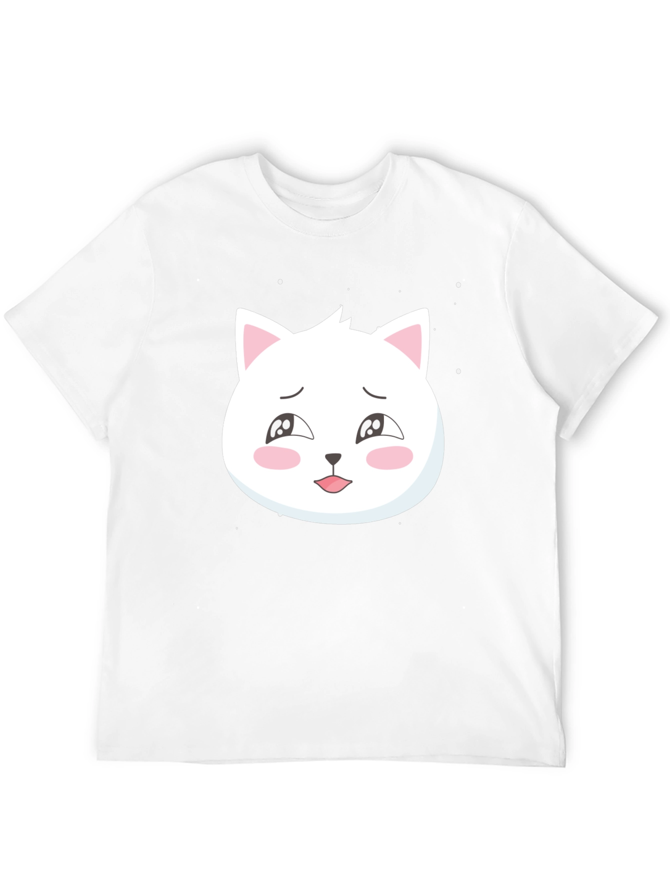 Black Cute Cat Graphic Tee - Black Cotton T-Shirt view 12