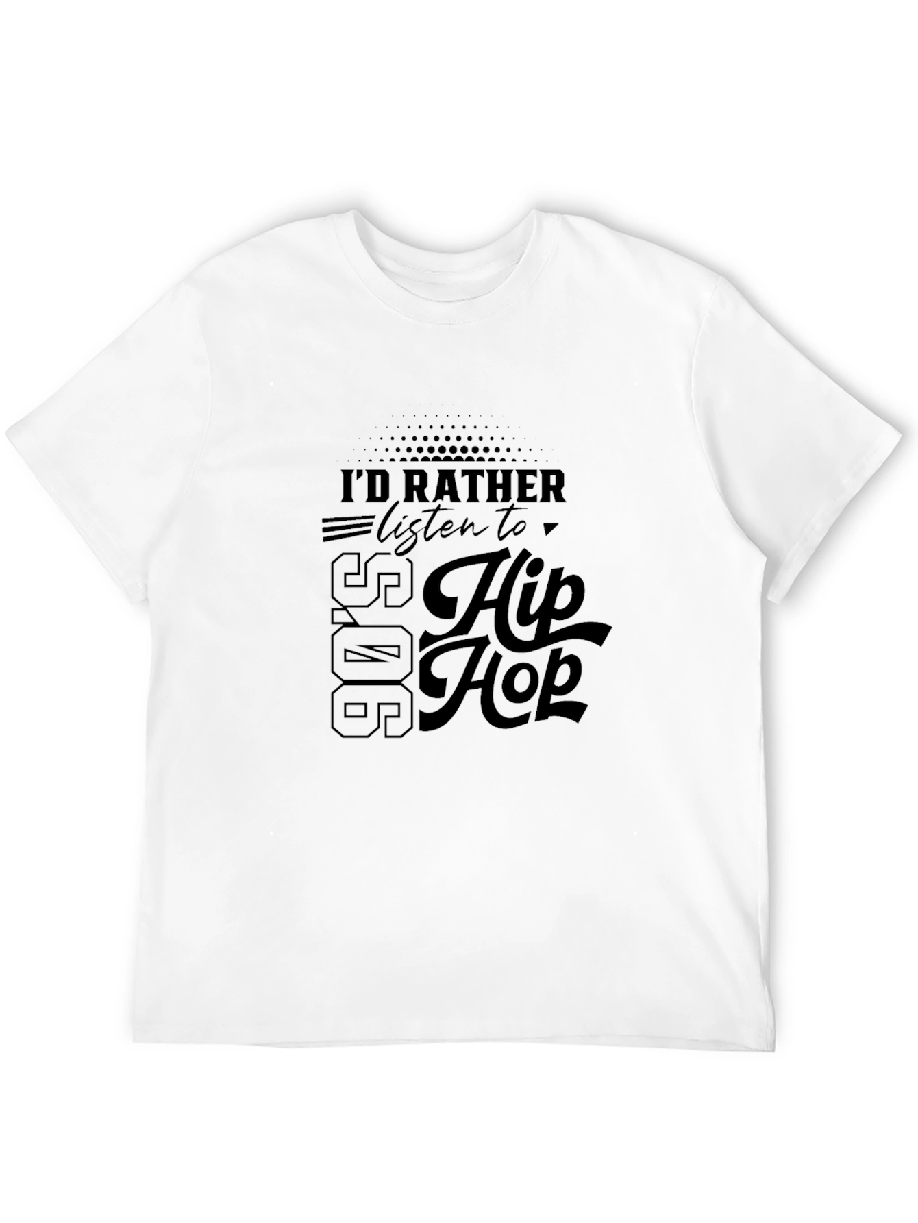 Black 90's Hip Hop Black T-Shirt view 12