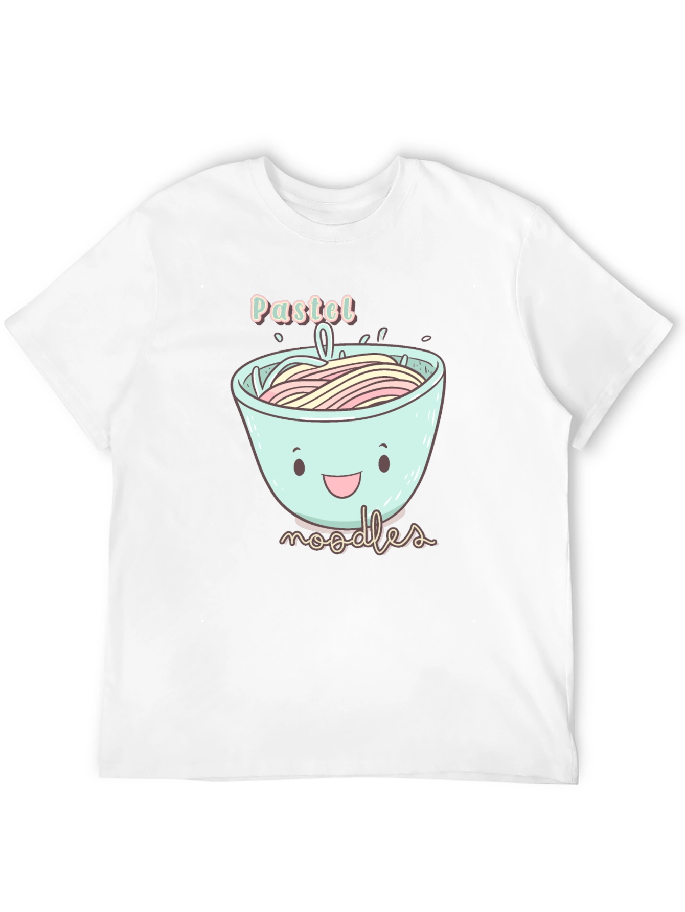 Black Pastel Noodles Graphic T-Shirt - Cute Kawaii Design view 12