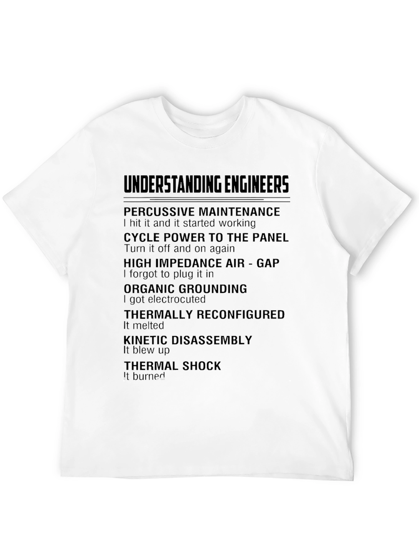 Black Engineer Humor Graphic Tee - Percussive Maintenance view 12