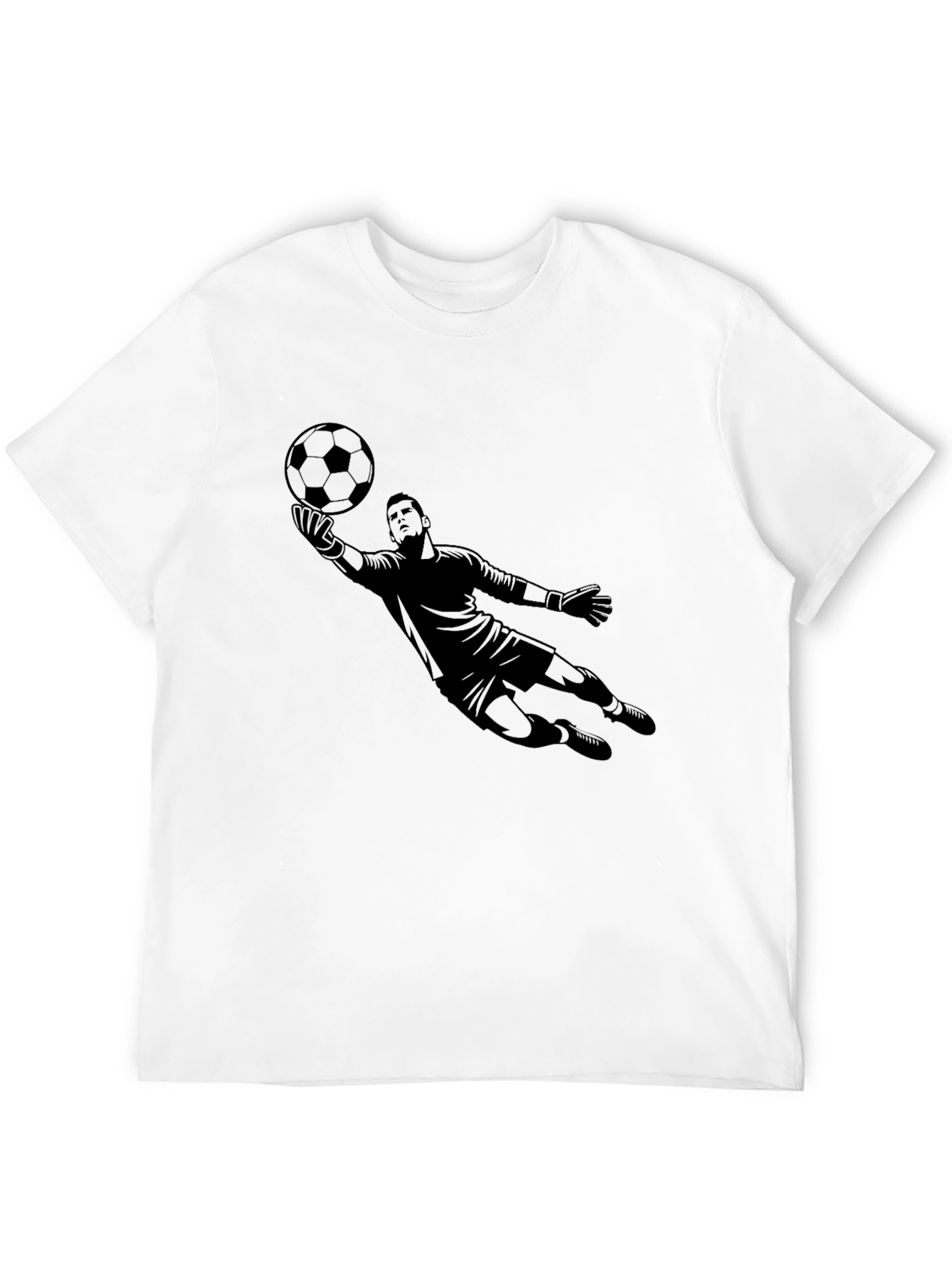 Black Goalie Dive Graphic Tee - Soccer Fan Shirt view 12