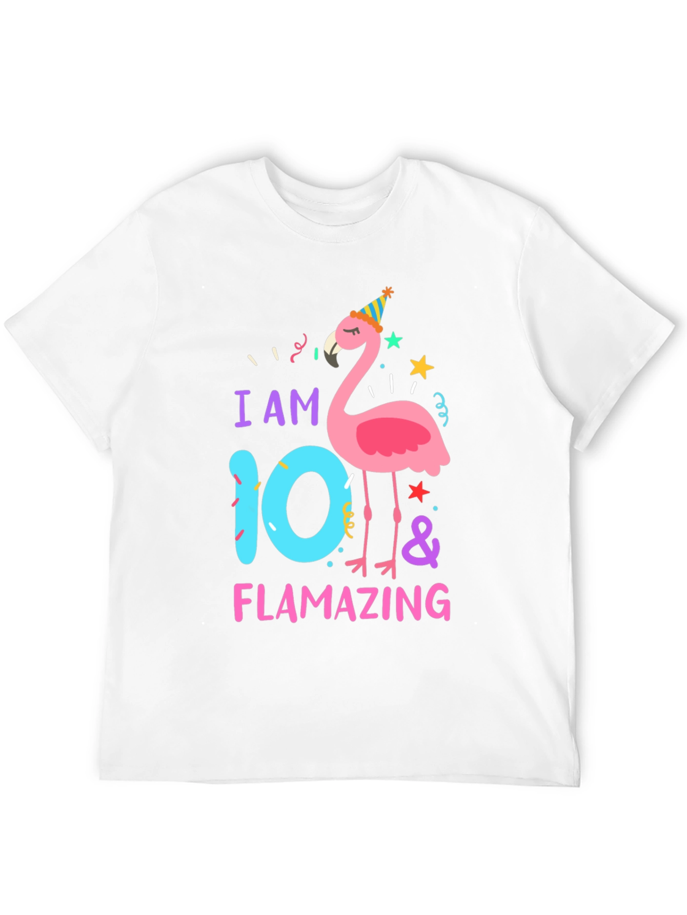 Black Flamazing 10th Birthday T-Shirt - Flamingo Party view 12