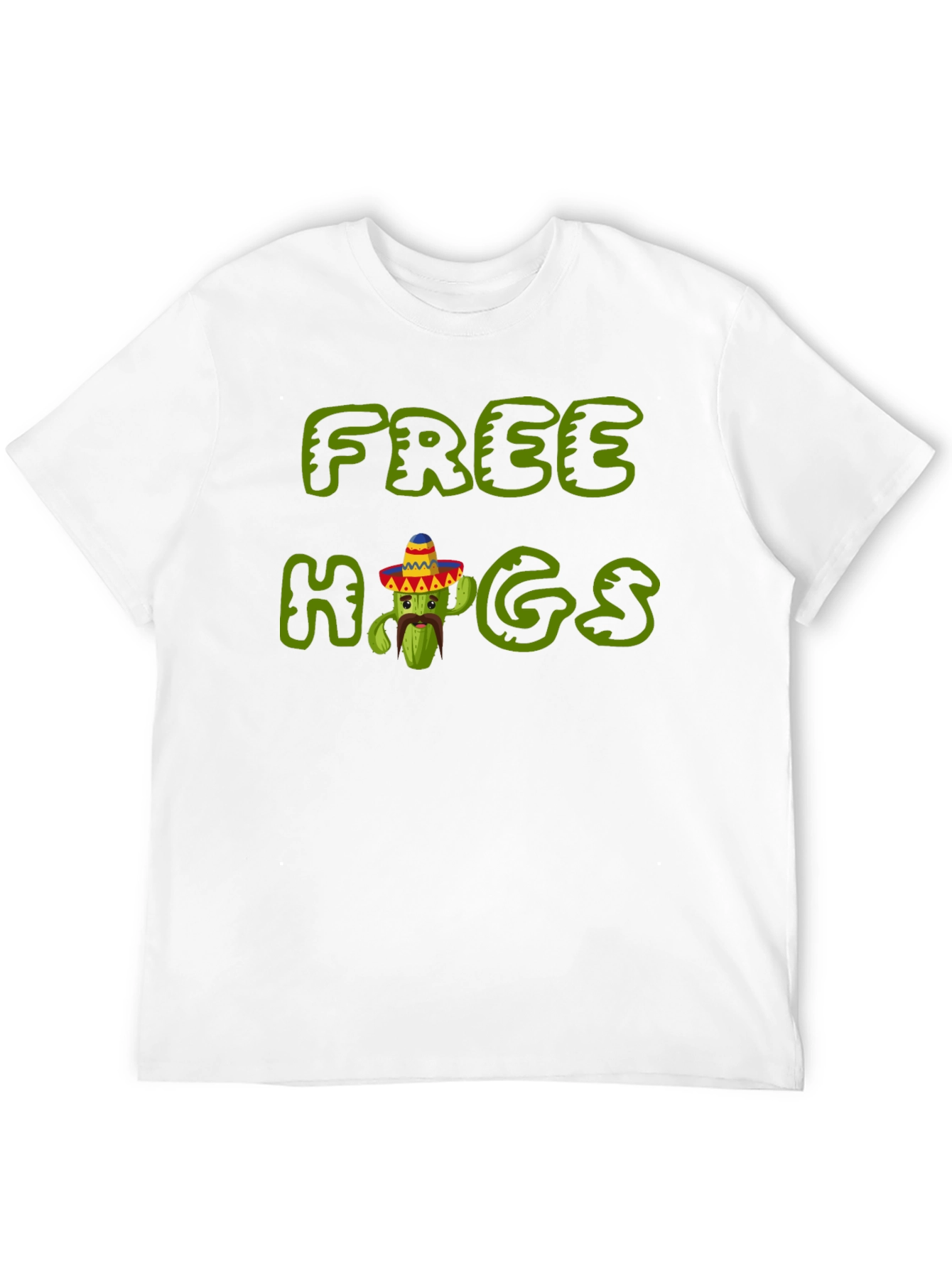 Black Free Hugs Cactus Tee - Soft Black Cotton T-Shirt view 12