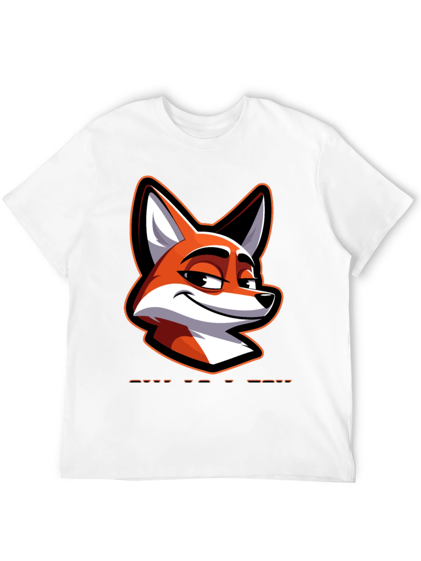 Black Cool Fox Graphic Tee - Black Cotton Blend view 12