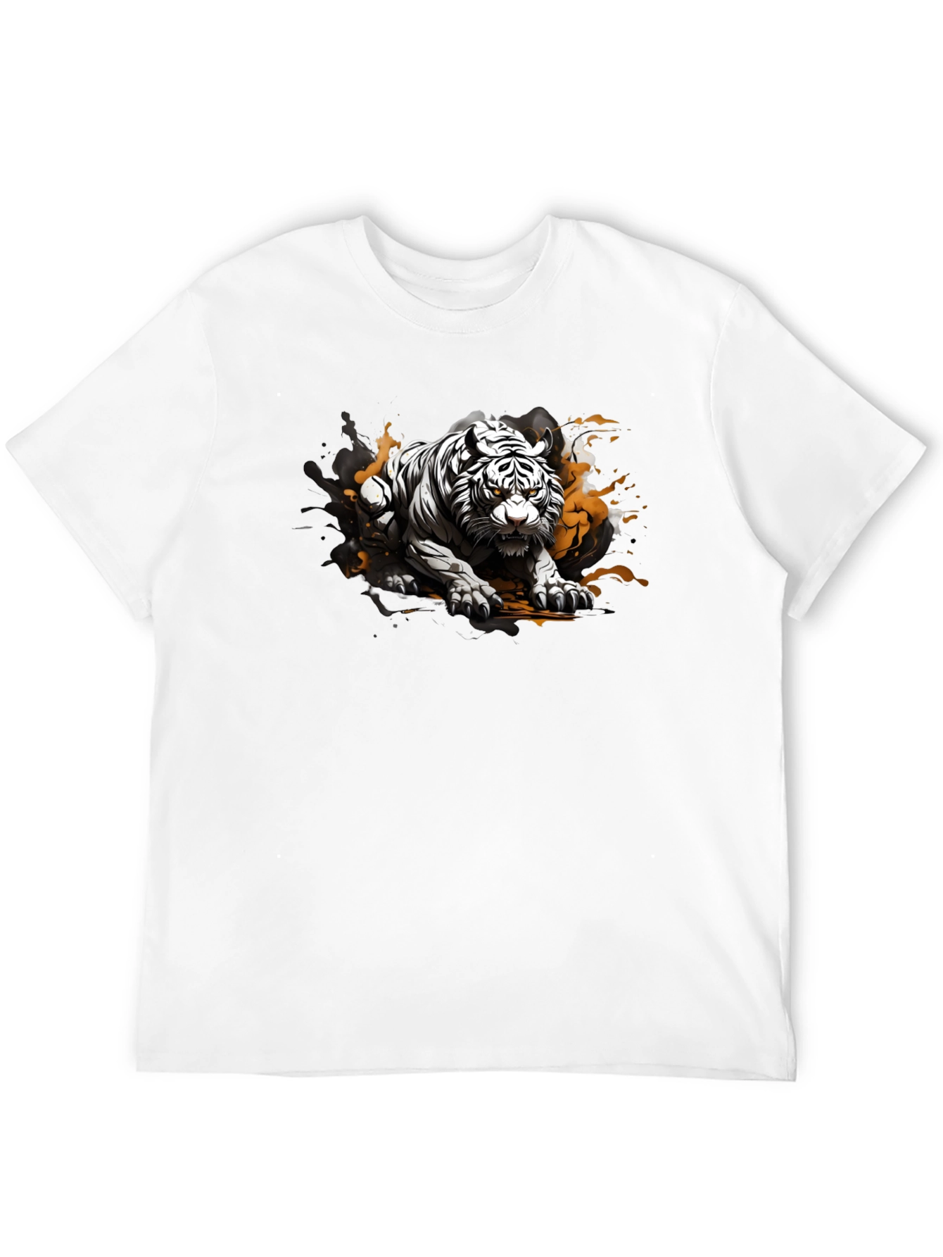 Black Tiger Graphic Black T-Shirt view 12