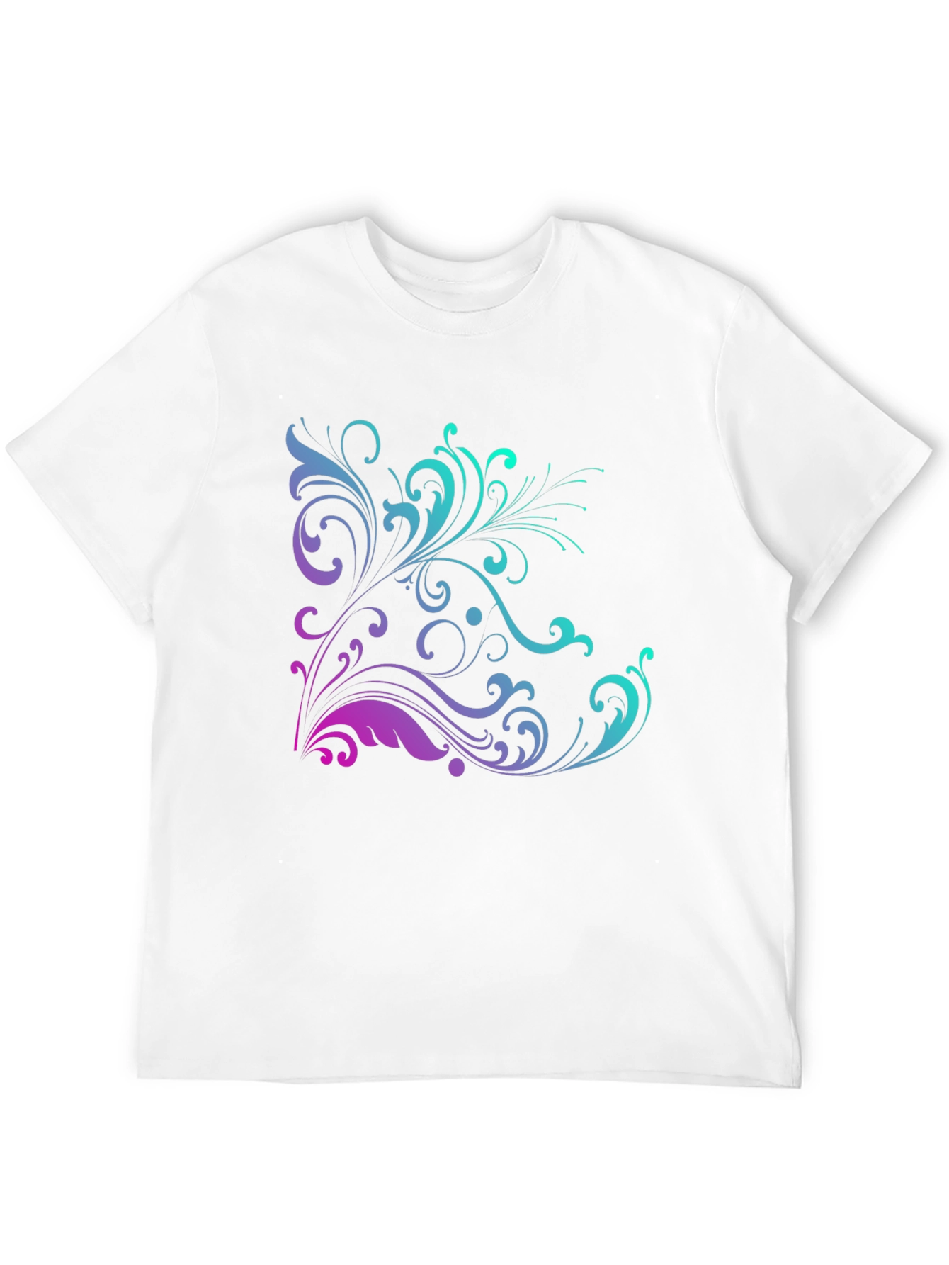 Black Floral Swirl Graphic Tee - Trendy Black T-Shirt view 12