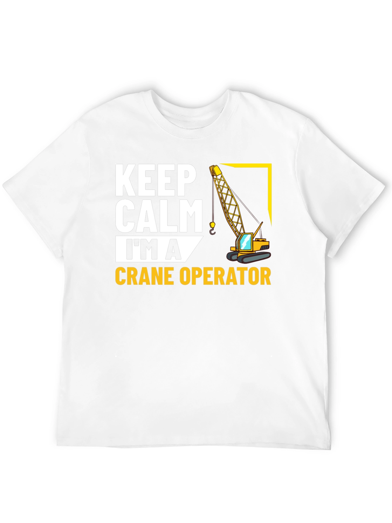 Black Keep Calm Crane Operator T-Shirt view 12
