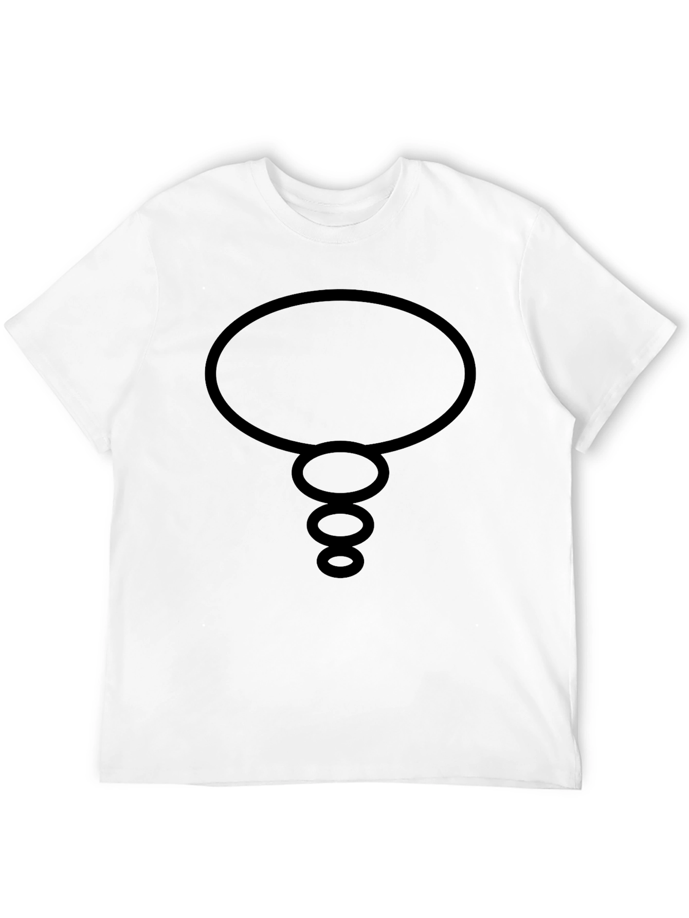 Black Men's Black T-Shirt with Comic Bubble Design view 12