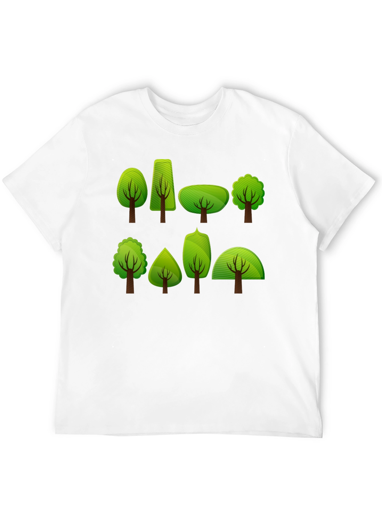 Black Nature Trees Graphic Tee - Black Cotton T-Shirt view 12