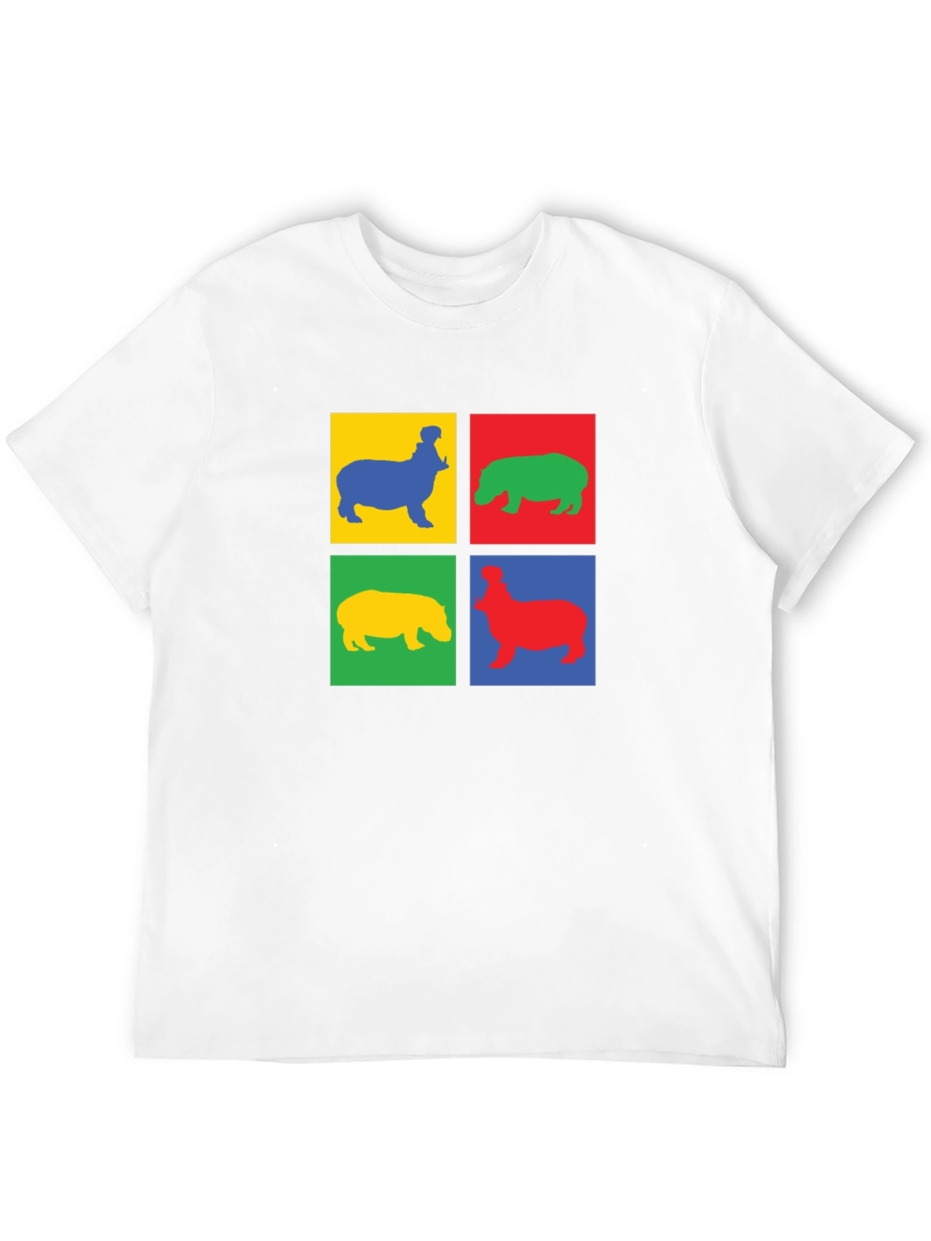 Black Colorful Hippo Pop Art Black T-Shirt view 12
