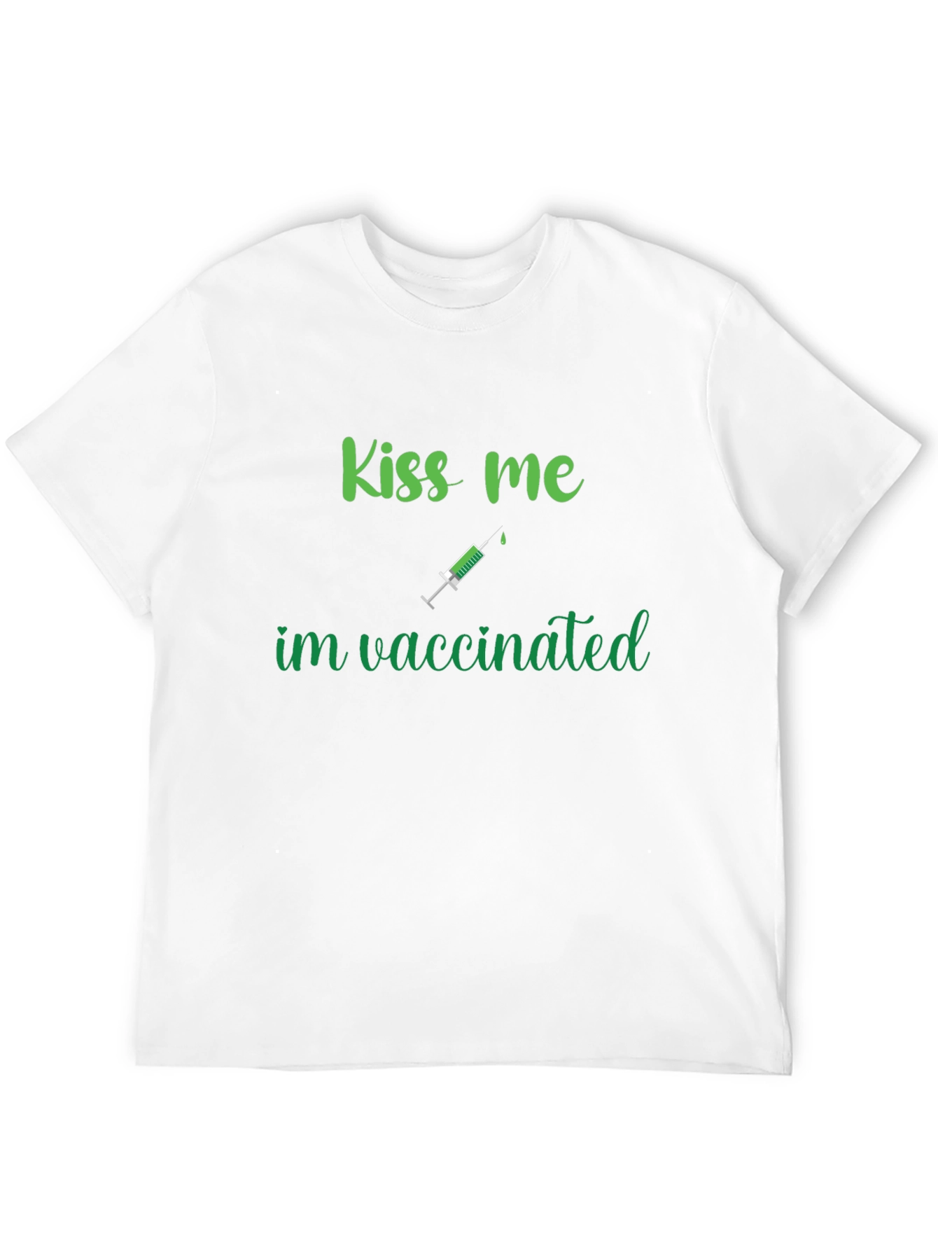 Black Kiss Me I'm Vaccinated Funny T-Shirt view 12