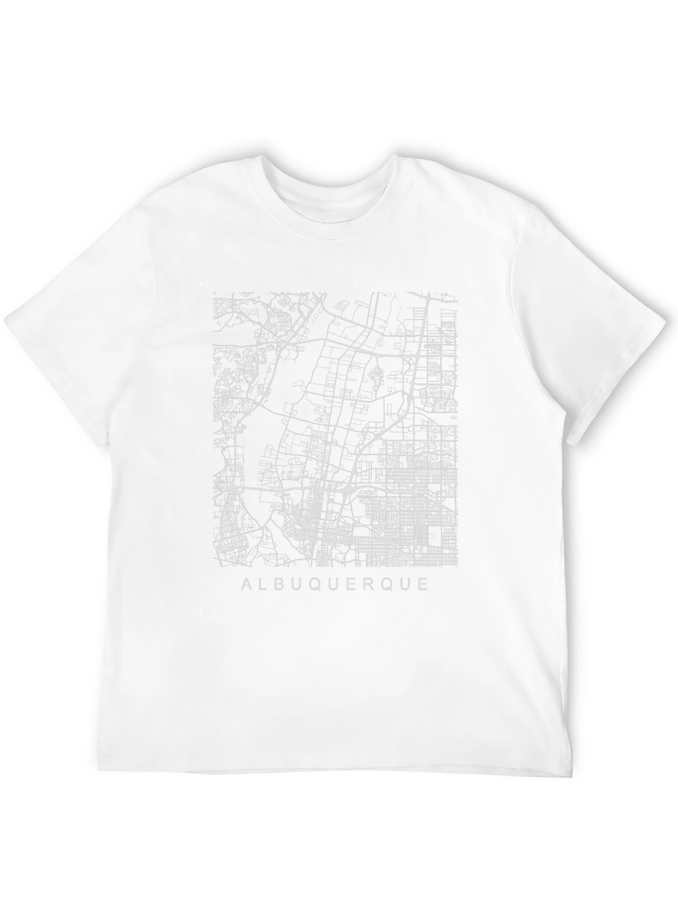 Black Albuquerque City Map Graphic T-Shirt view 12