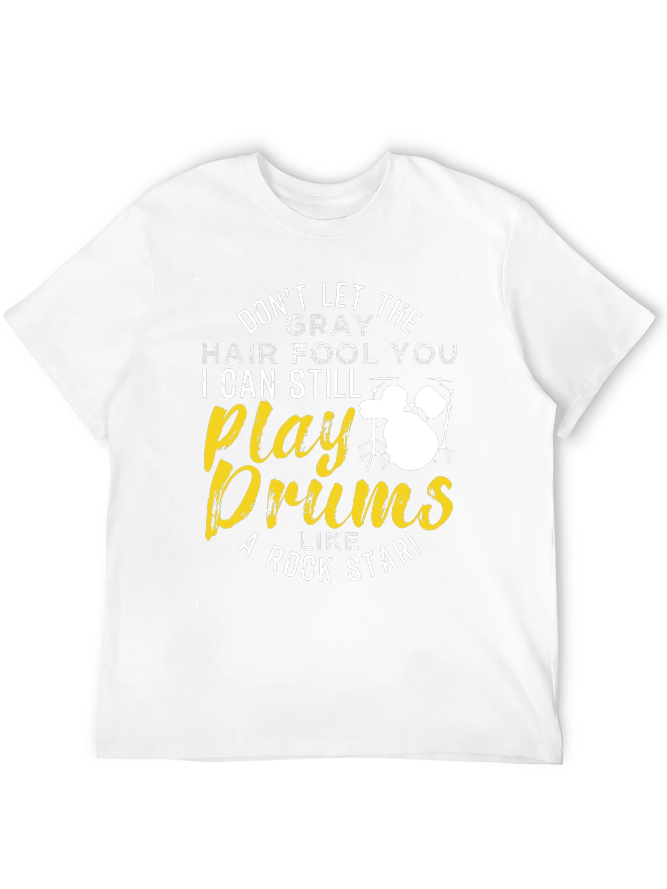 Black Don't Let The Gray Hair Fool You Drummer T-Shirt view 12