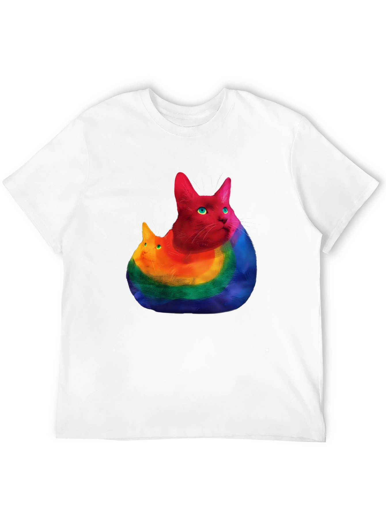 Black Rainbow Cat Graphic T-Shirt - Prideful Purrfection view 12