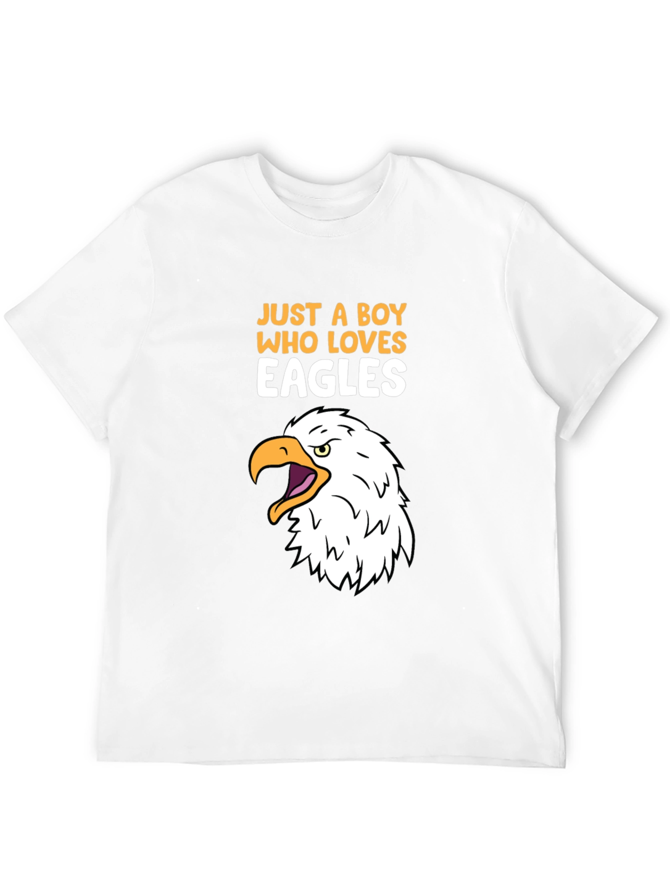 Black Just A Boy Who Loves Eagles Graphic Tee view 12