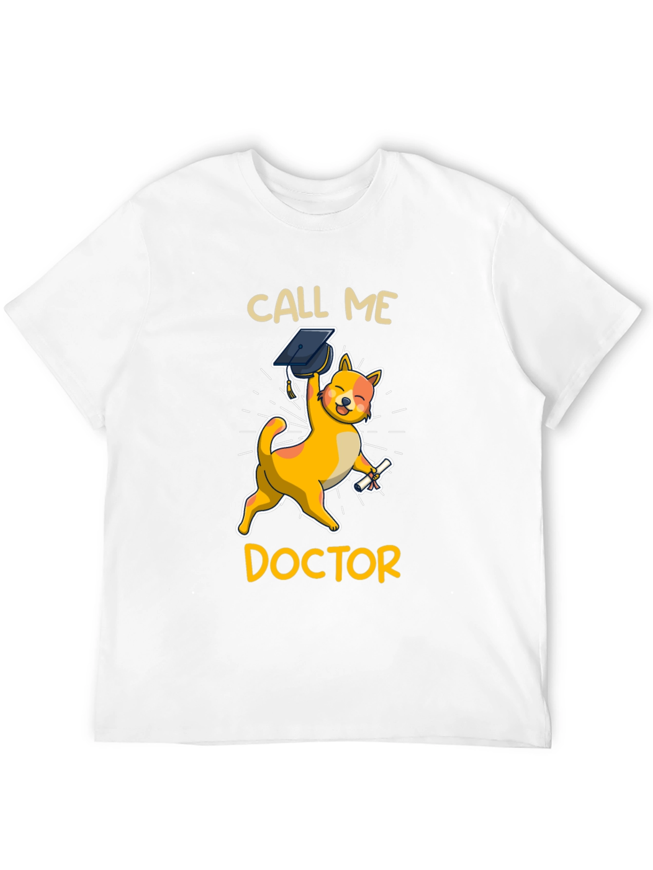 Black Call Me Doctor Grad Cat T-Shirt view 12