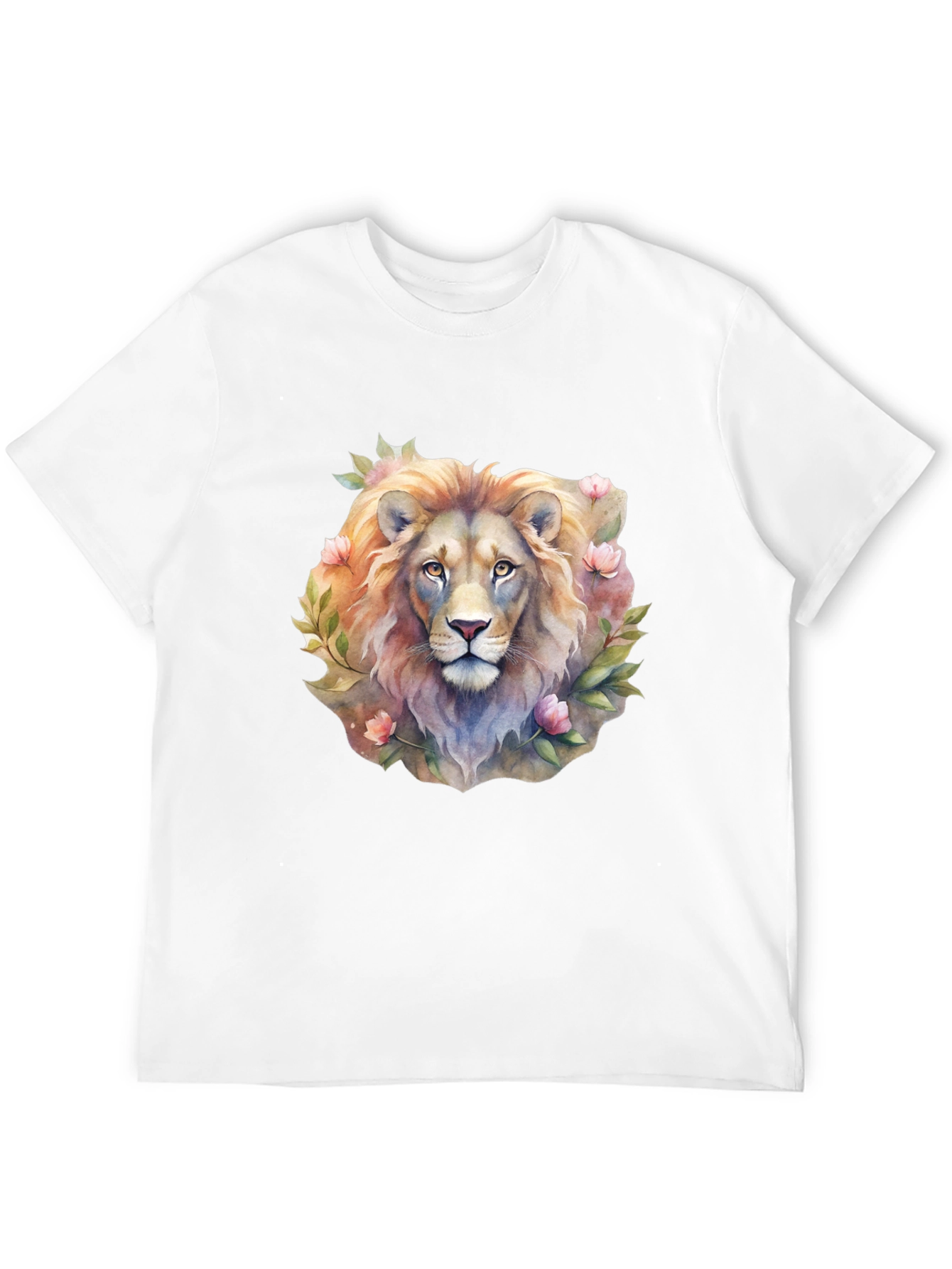 Black Lion Floral Print T-Shirt - Black view 12